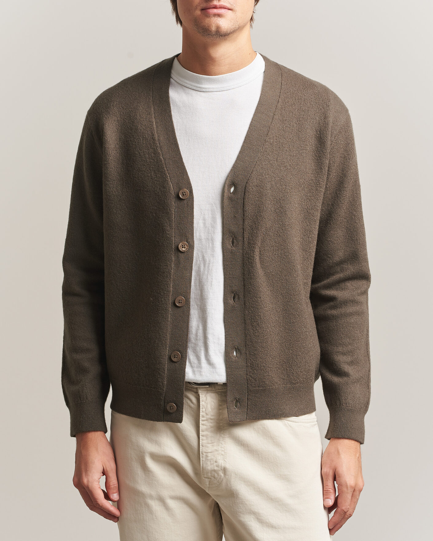 Heren | Truien | NN07 | Jasper Wool Knitted Cardigan Mable Husk