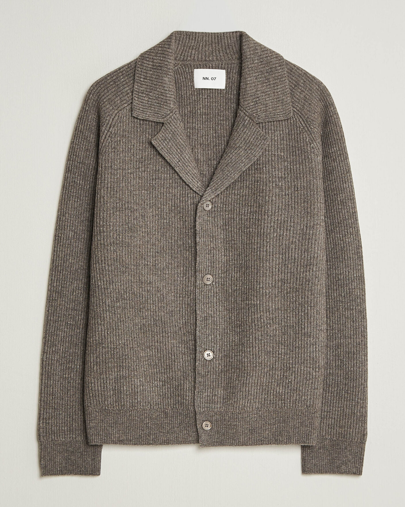 Heren | Truien | NN07 | Shane Wool Knitted Cardigan Mable Husk