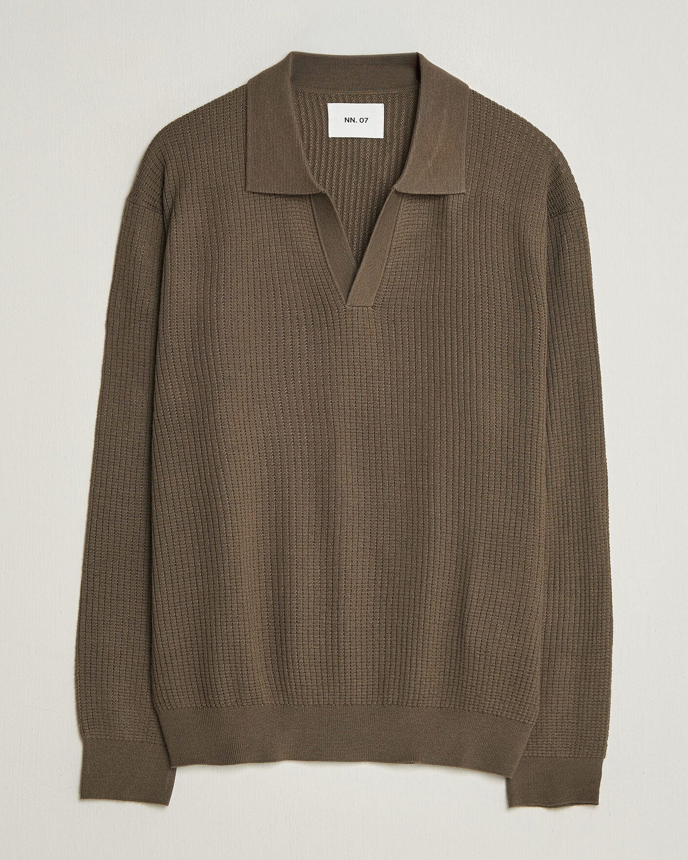 Heren | Truien | NN07 | Nate Wool Knitted Polo Mable Husk