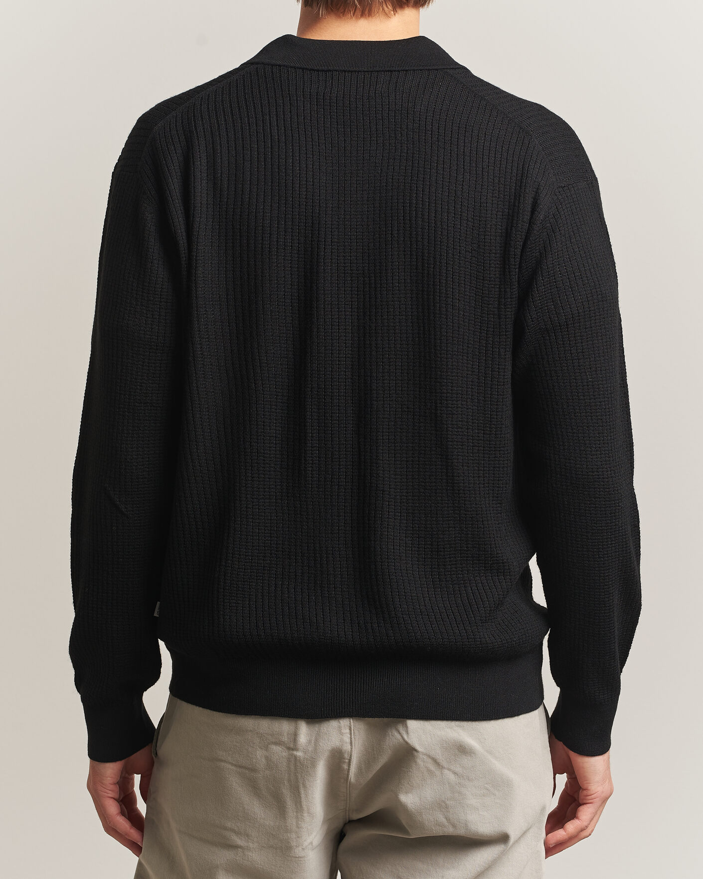 Heren | Truien | NN07 | Nate Wool Knitted Polo Black
