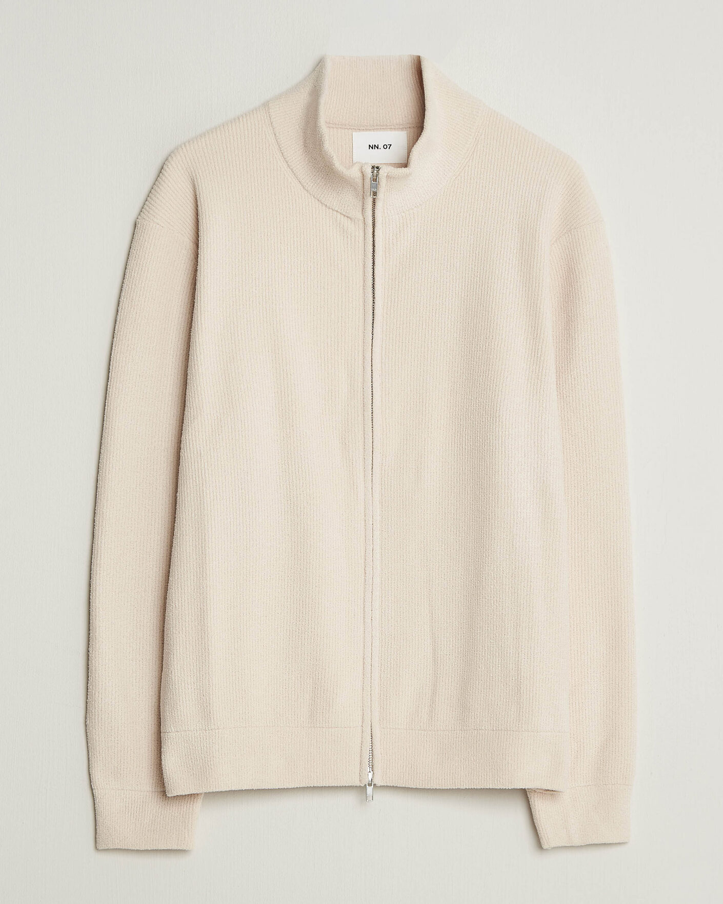 Heren | Truien | NN07 | Danny Rib Knitted Full Zip Ivory