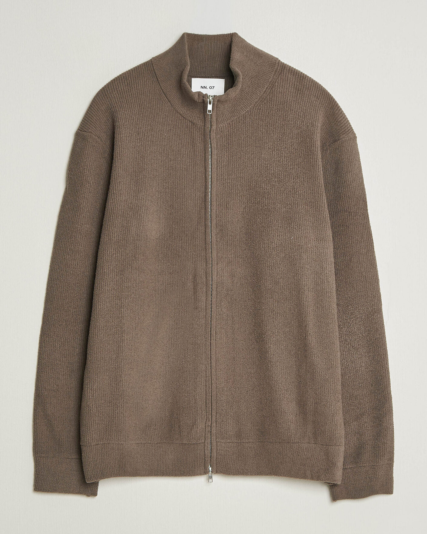 Heren | Truien | NN07 | Danny Rib Knitted Full Zip Mable Husk