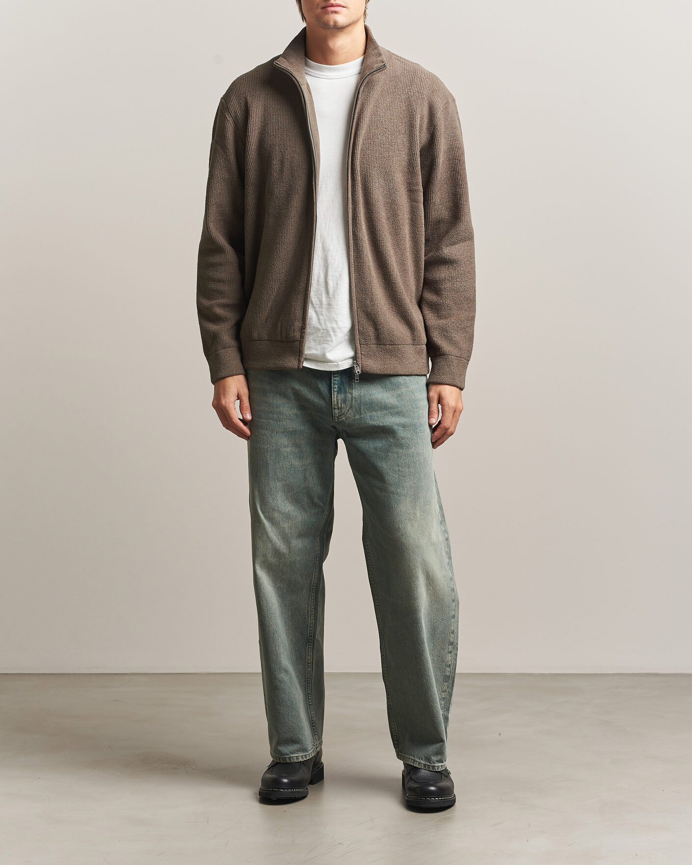 Heren | Truien | NN07 | Danny Rib Knitted Full Zip Mable Husk
