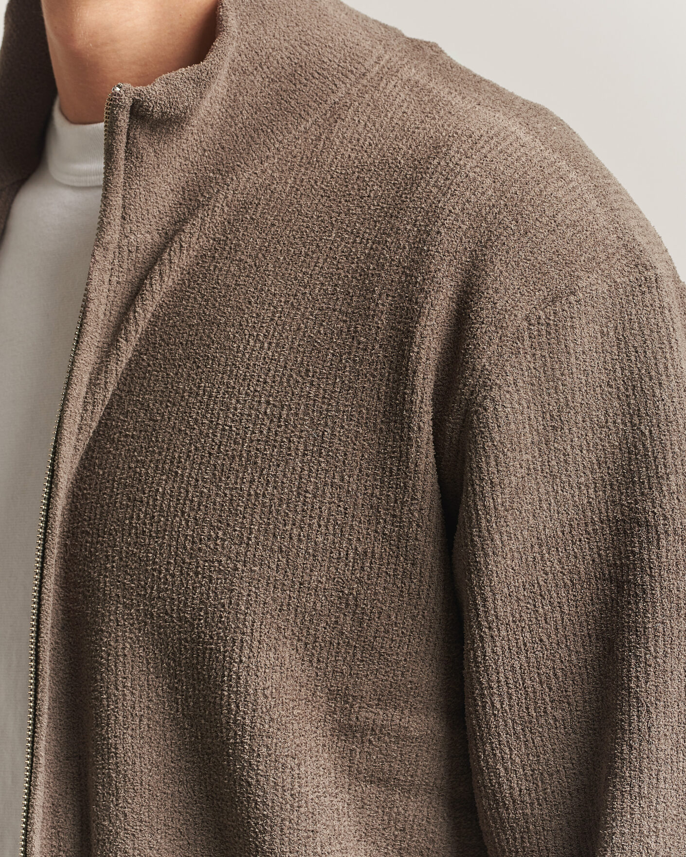 Heren | Truien | NN07 | Danny Rib Knitted Full Zip Mable Husk