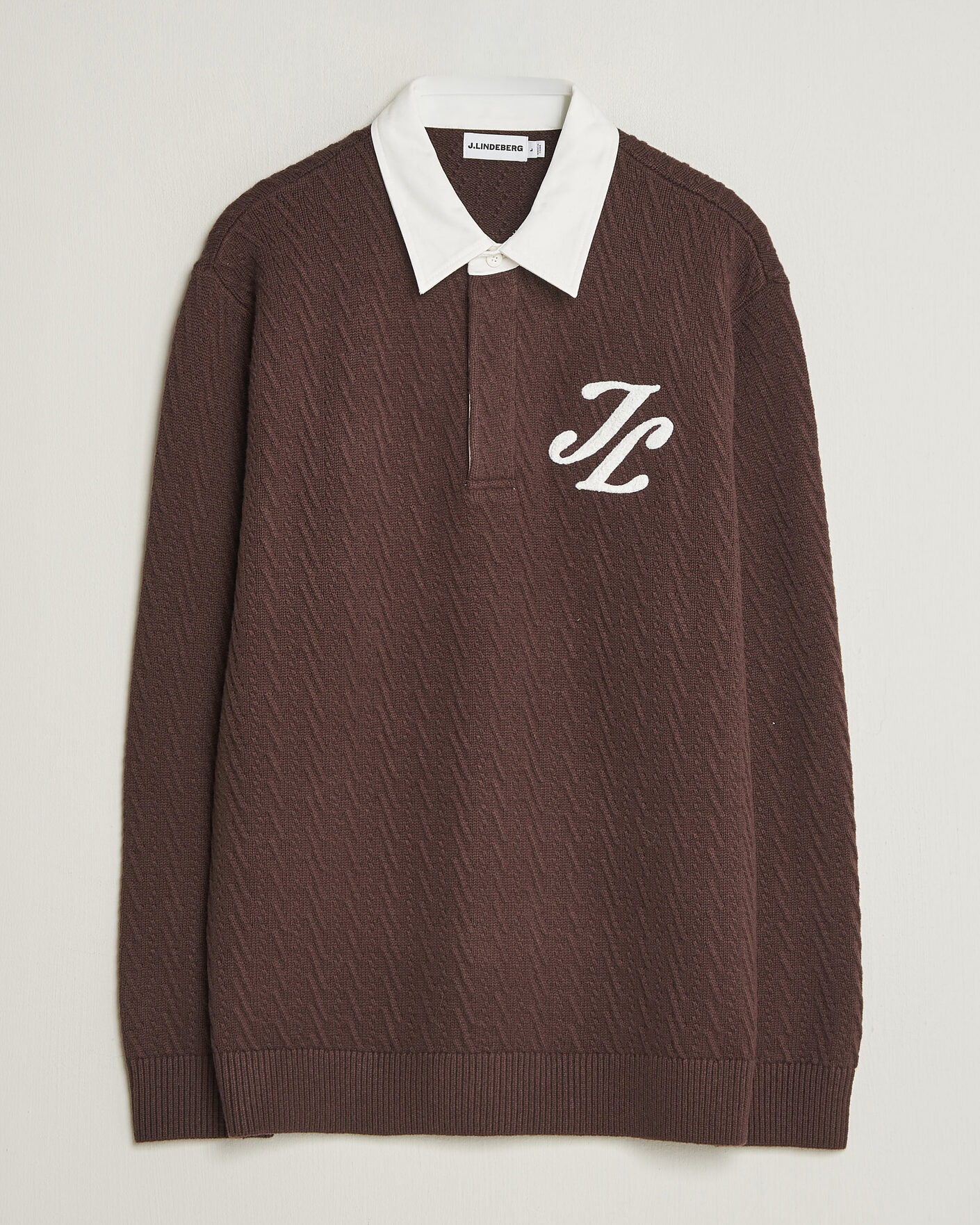 Heren | Truien | J.Lindeberg | Johnny Knitted Rugby Seal Brown