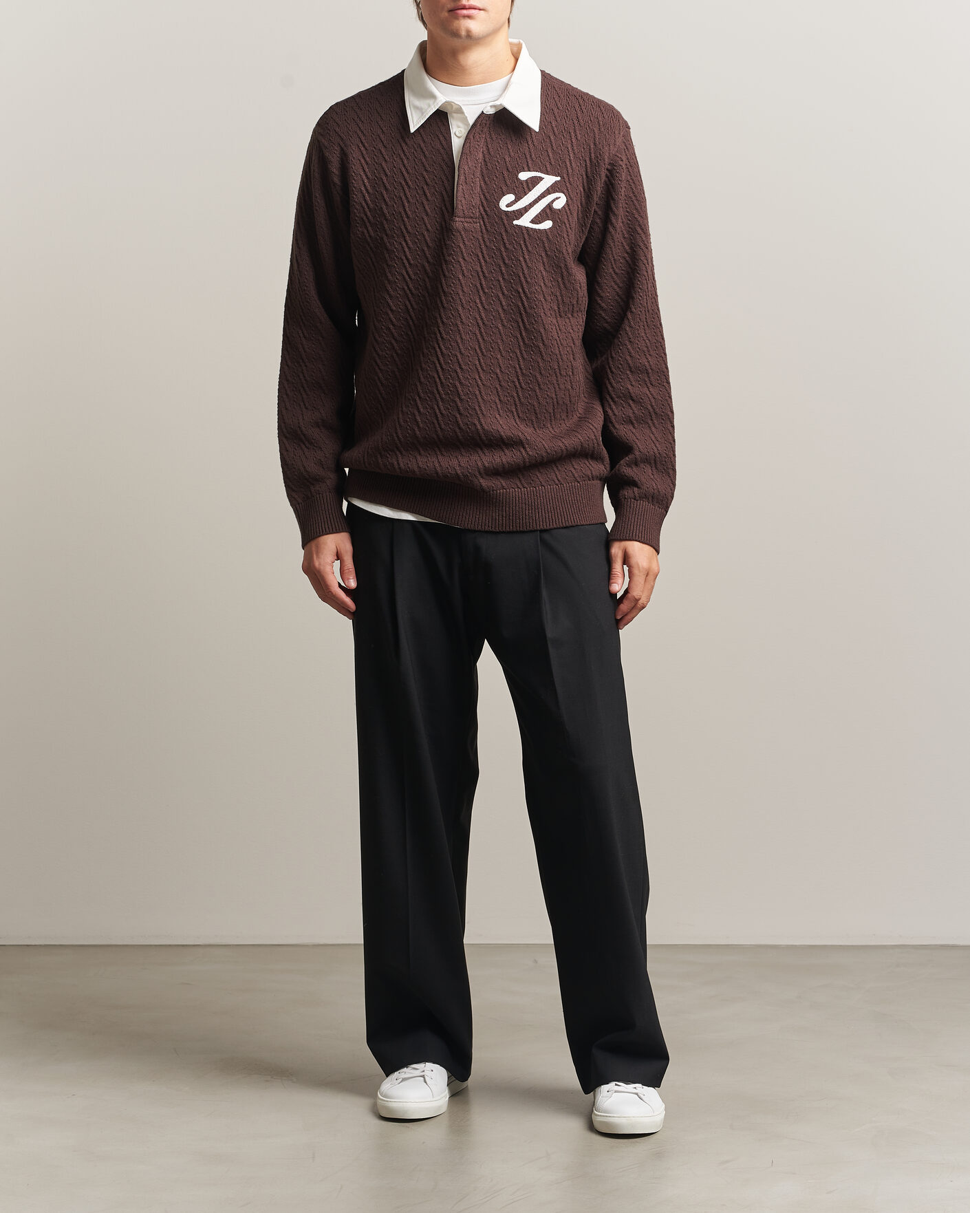 Heren | Truien | J.Lindeberg | Johnny Knitted Rugby Seal Brown
