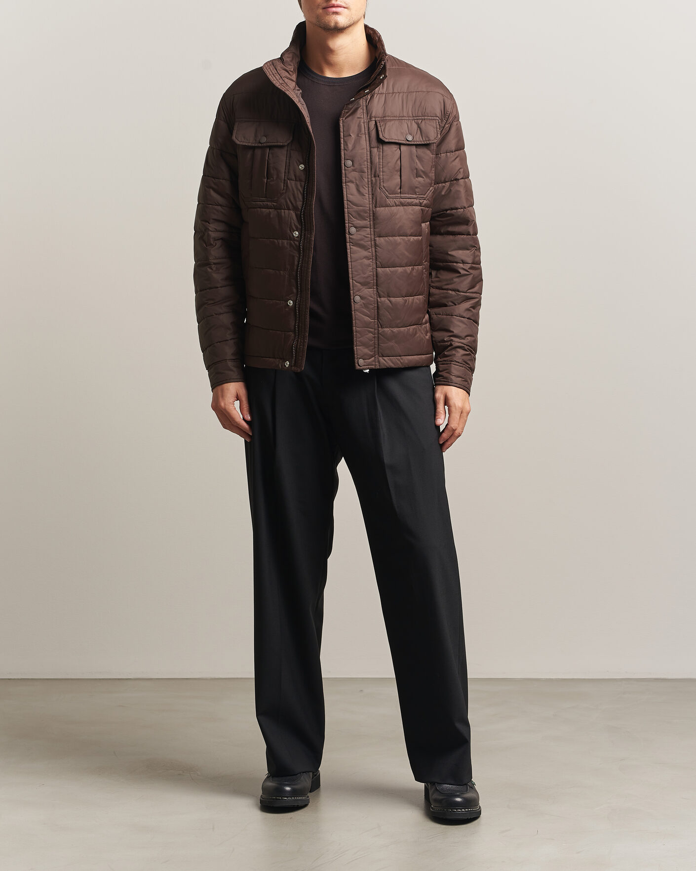 Heren | Jassen | J.Lindeberg | Bailey Light Padded Jacket Seal Brown
