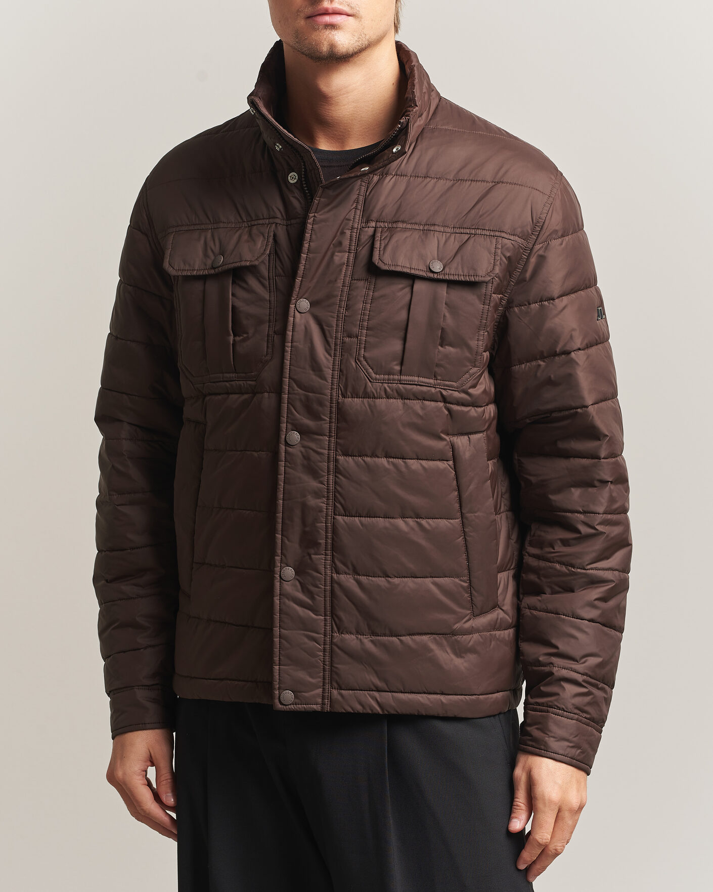 Heren | Jassen | J.Lindeberg | Bailey Light Padded Jacket Seal Brown