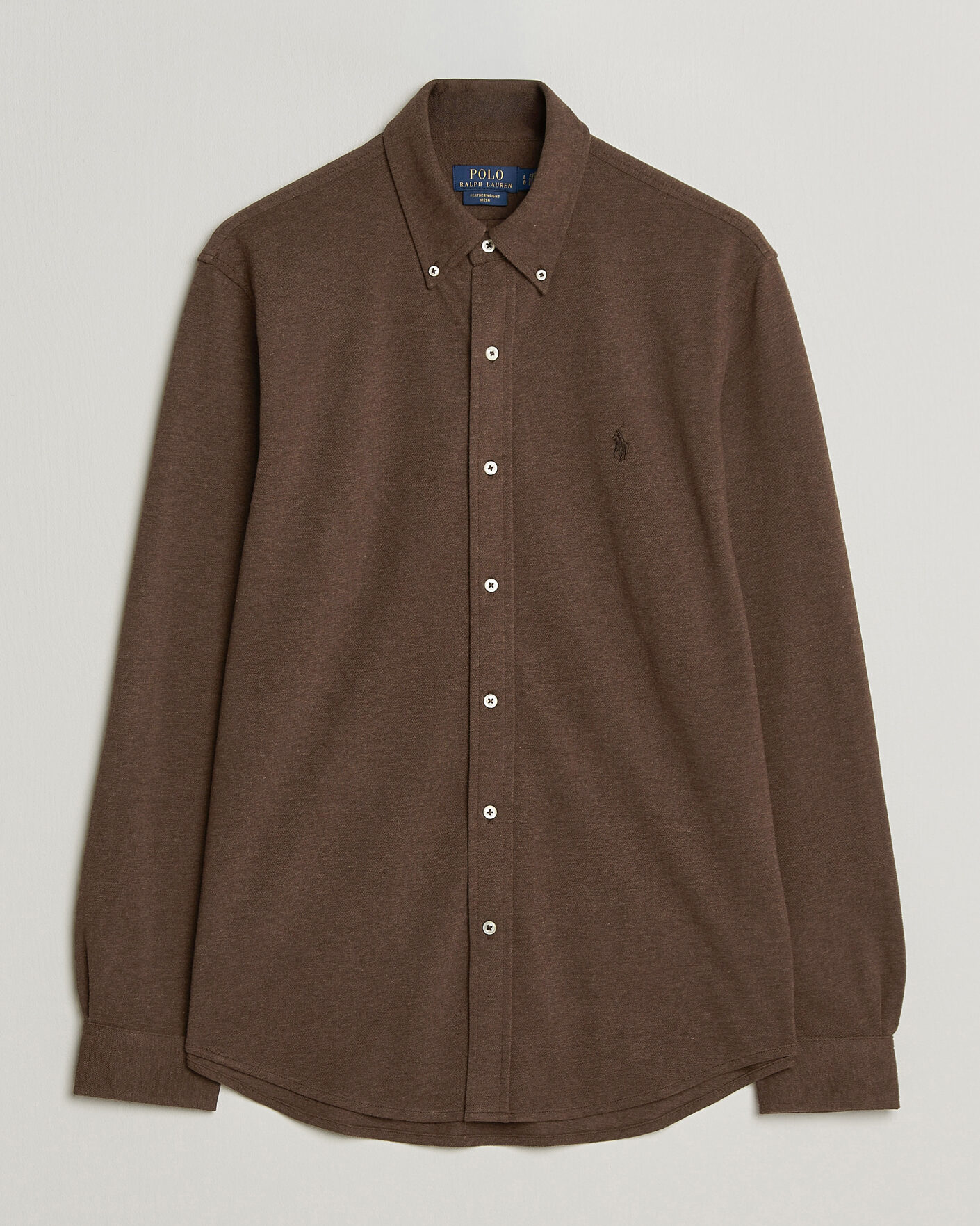 Heren | Polo's | Polo Ralph Lauren | Featherweight Mesh Shirt Nutmeg Brown Heather