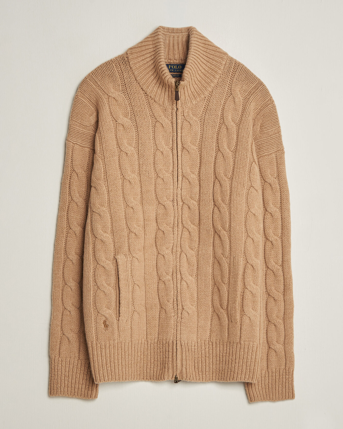 Heren | Truien | Polo Ralph Lauren | Wool/Alpaca Cable Full-Zip Camel Melange