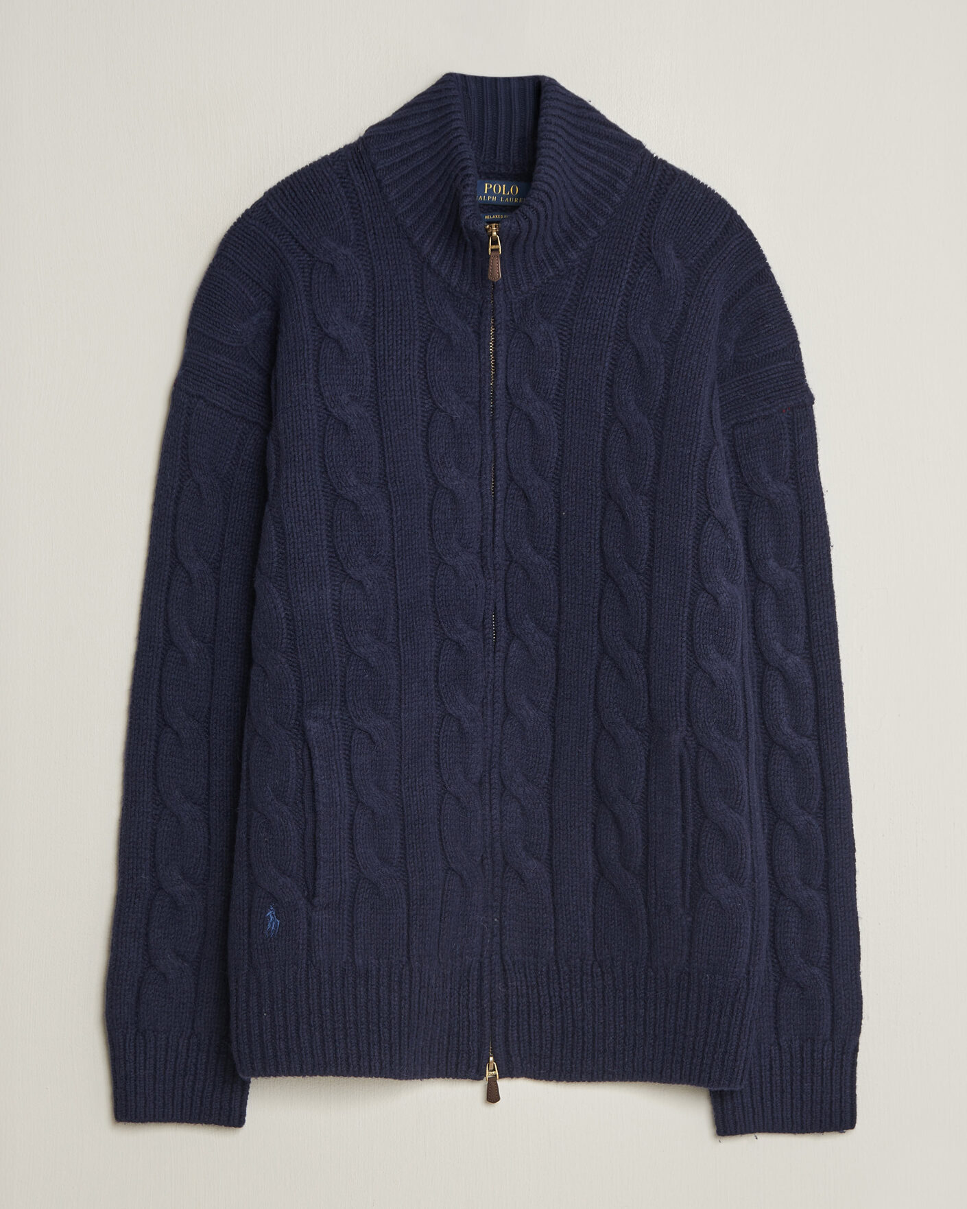 Heren | Truien | Polo Ralph Lauren | Wool/Alpaca Cable Full-Zip Hunter Navy