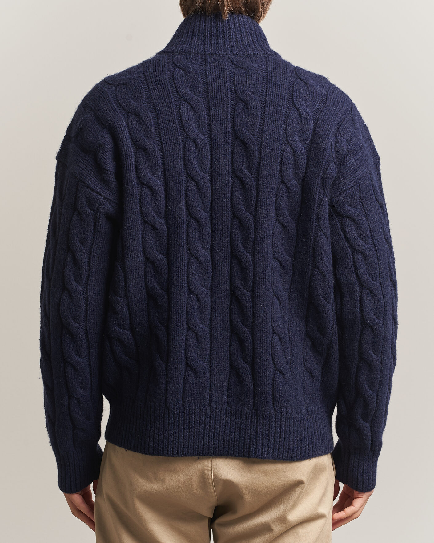Heren | Truien | Polo Ralph Lauren | Wool/Alpaca Cable Full-Zip Hunter Navy