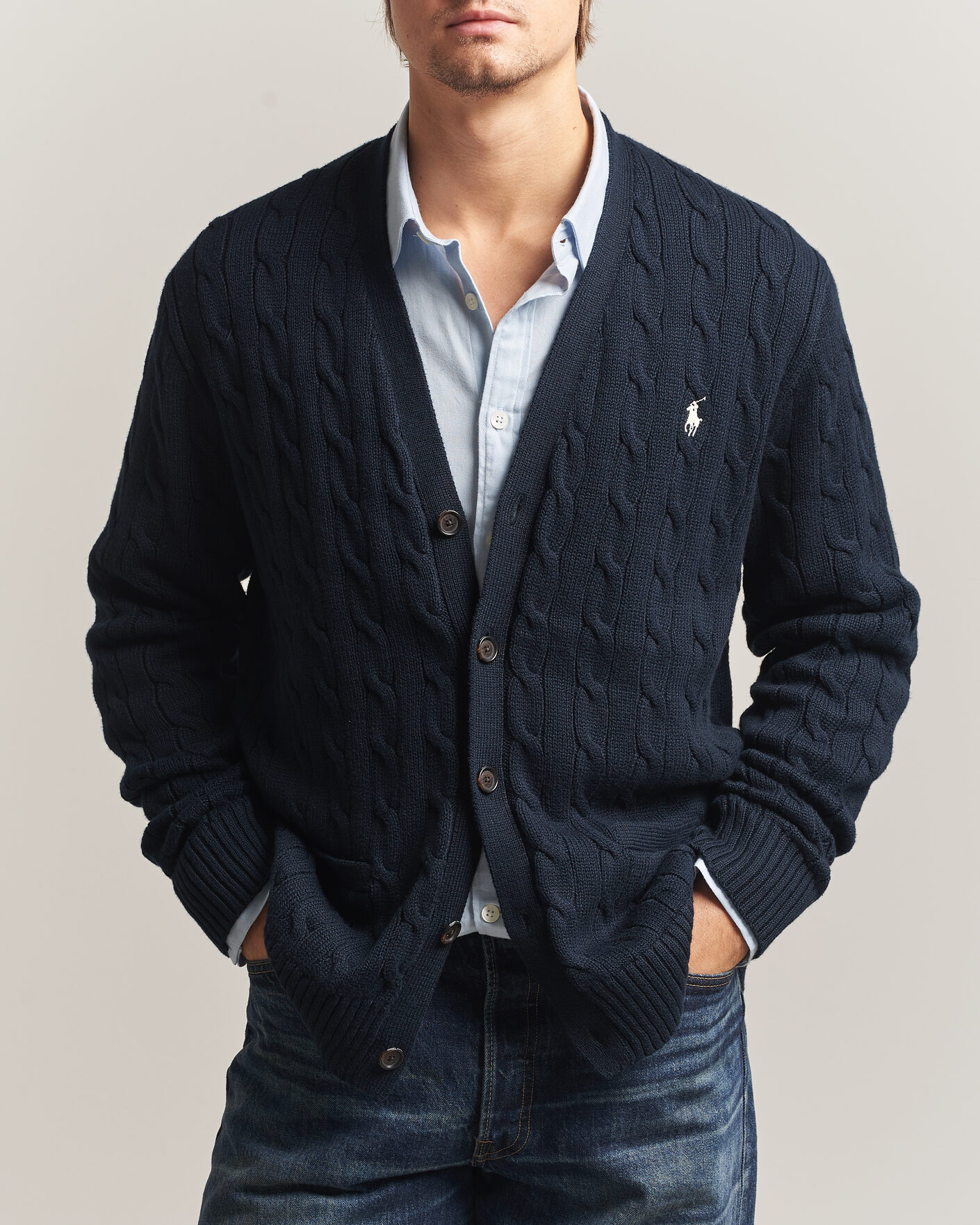 Heren | Truien | Polo Ralph Lauren | Cotton Cable Cardigan Hunter Navy