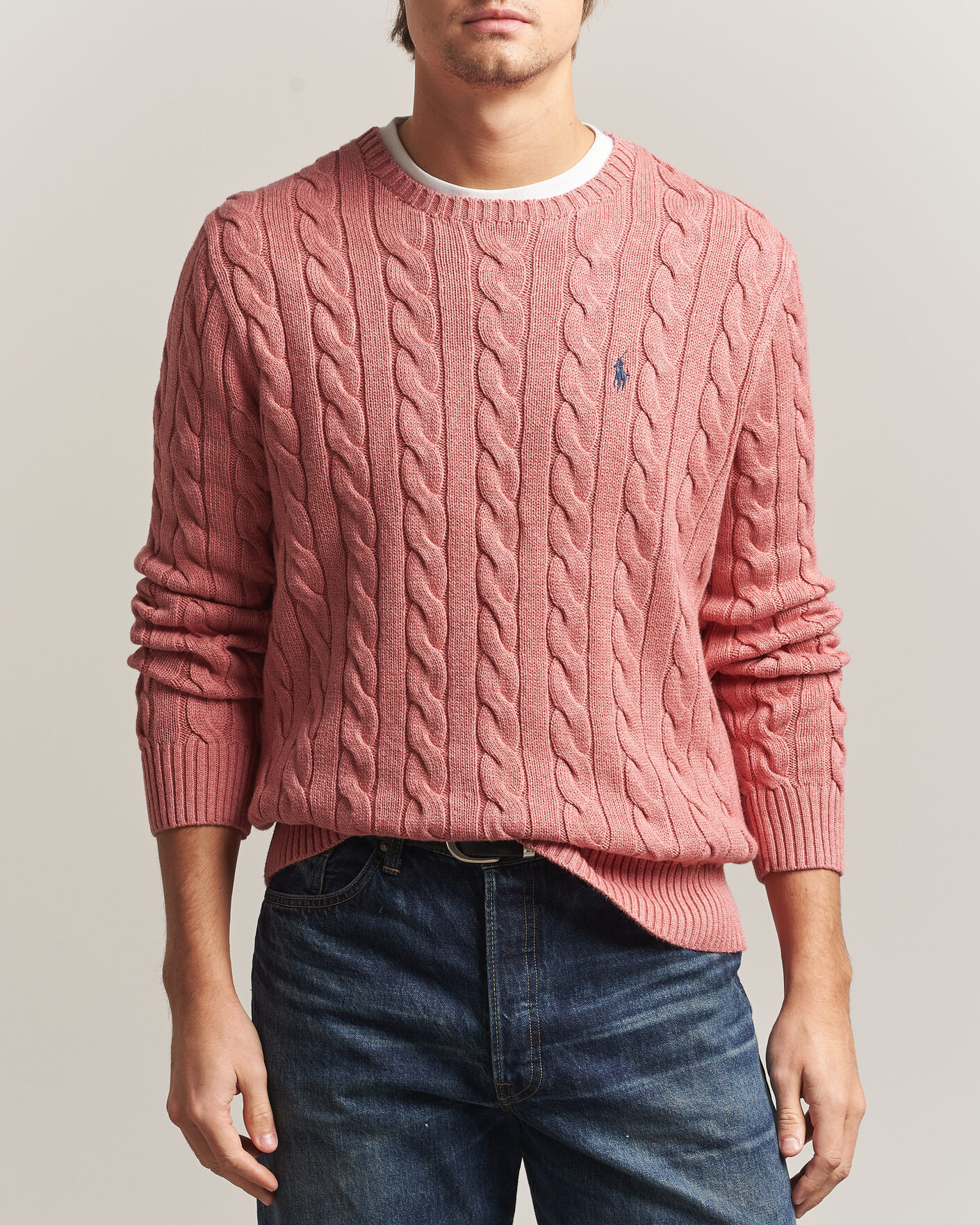 Heren | Truien | Polo Ralph Lauren | Cotton Cable Pullover Faded Cranberry Heather