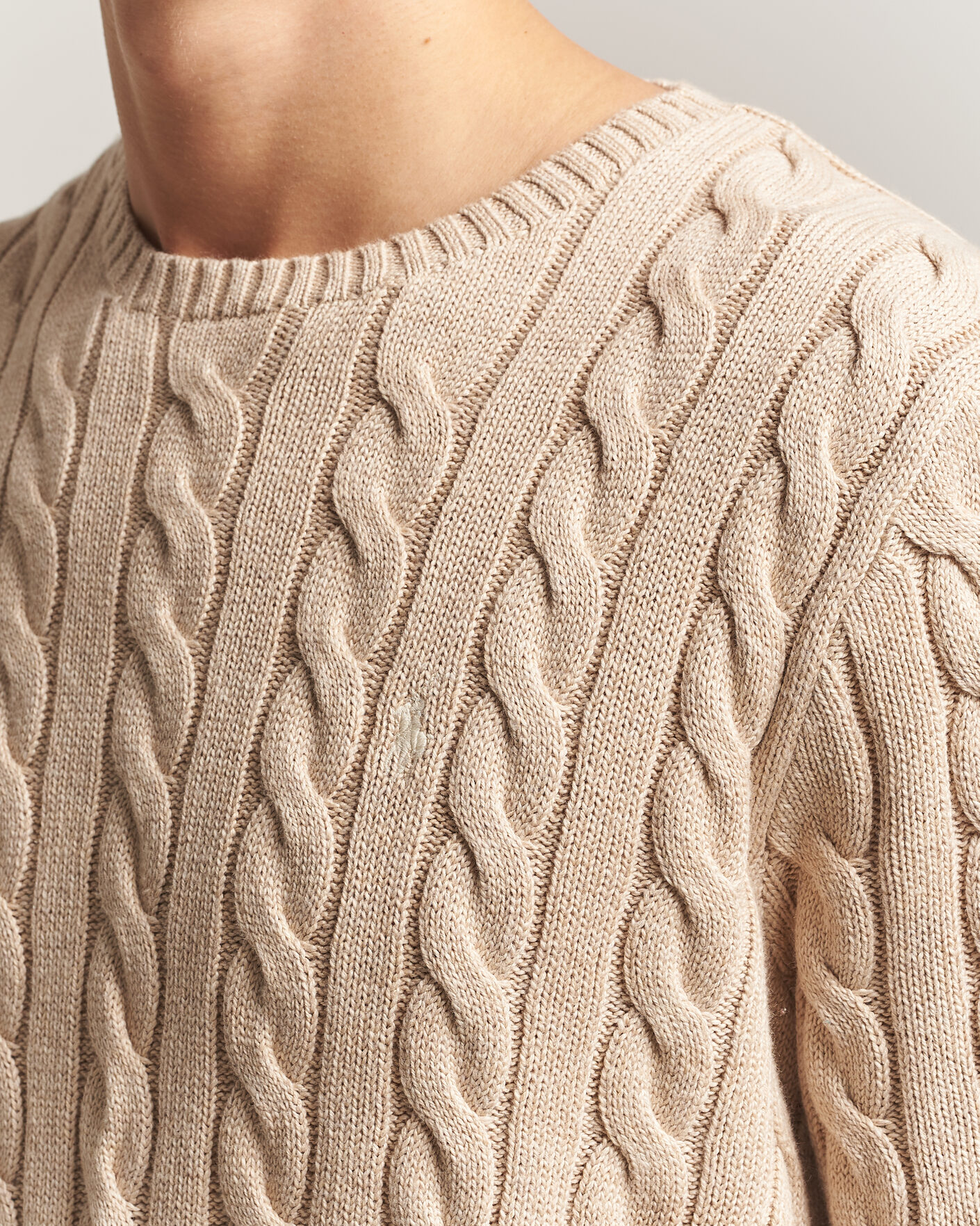 Heren | Truien | Polo Ralph Lauren | Cotton Cable Pullover Jicama Brown Heather