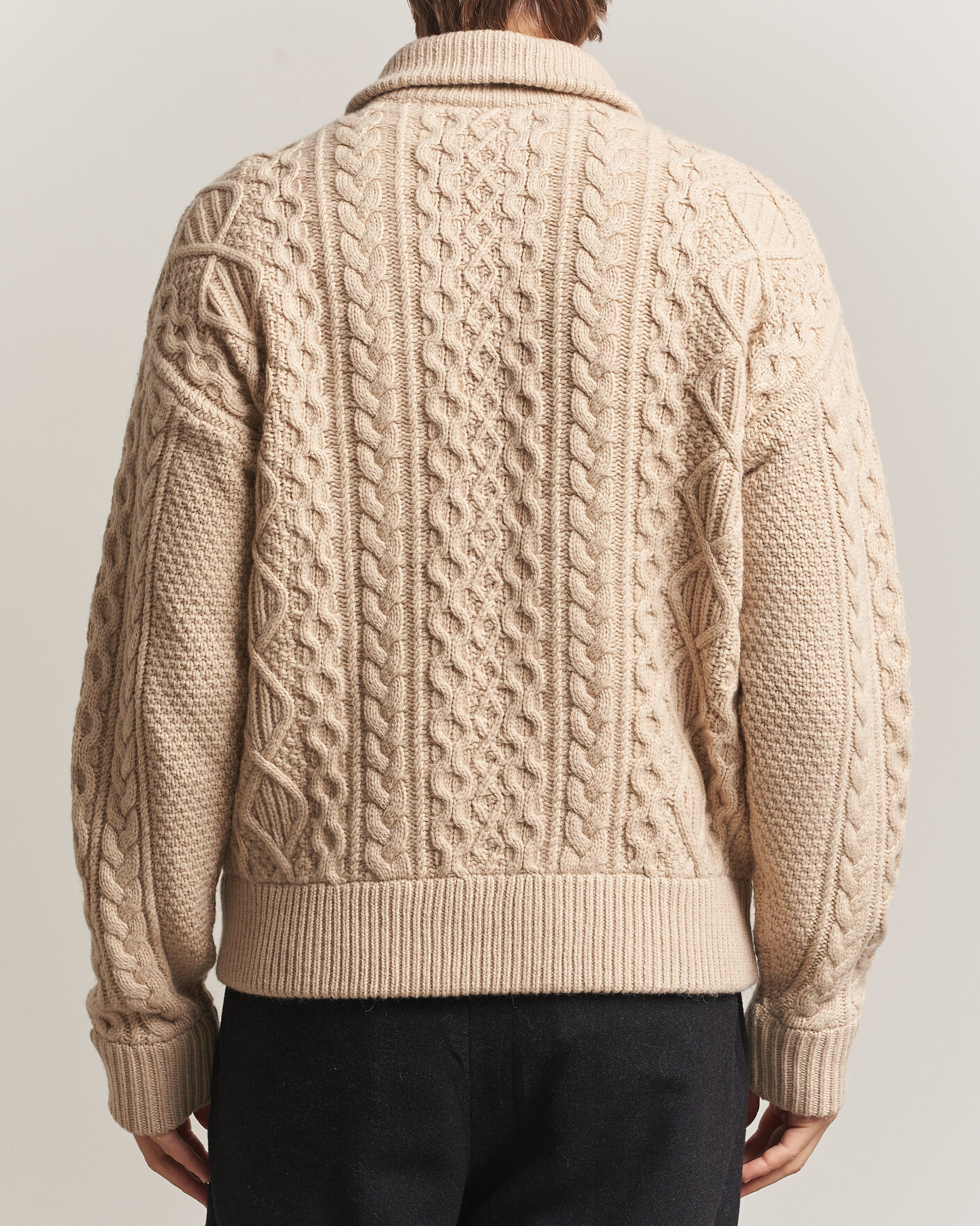 Heren | Truien | Polo Ralph Lauren | Wool/Alpaca Aran Full-Zip Jicama Brown Heather