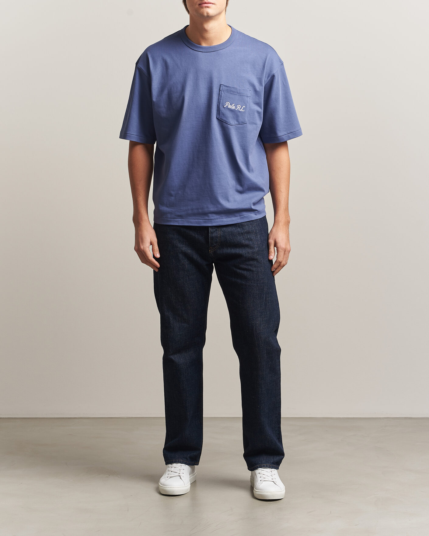 Heren | T-shirts | Polo Ralph Lauren | Back Print Bear Pocket Tee Classic Blue