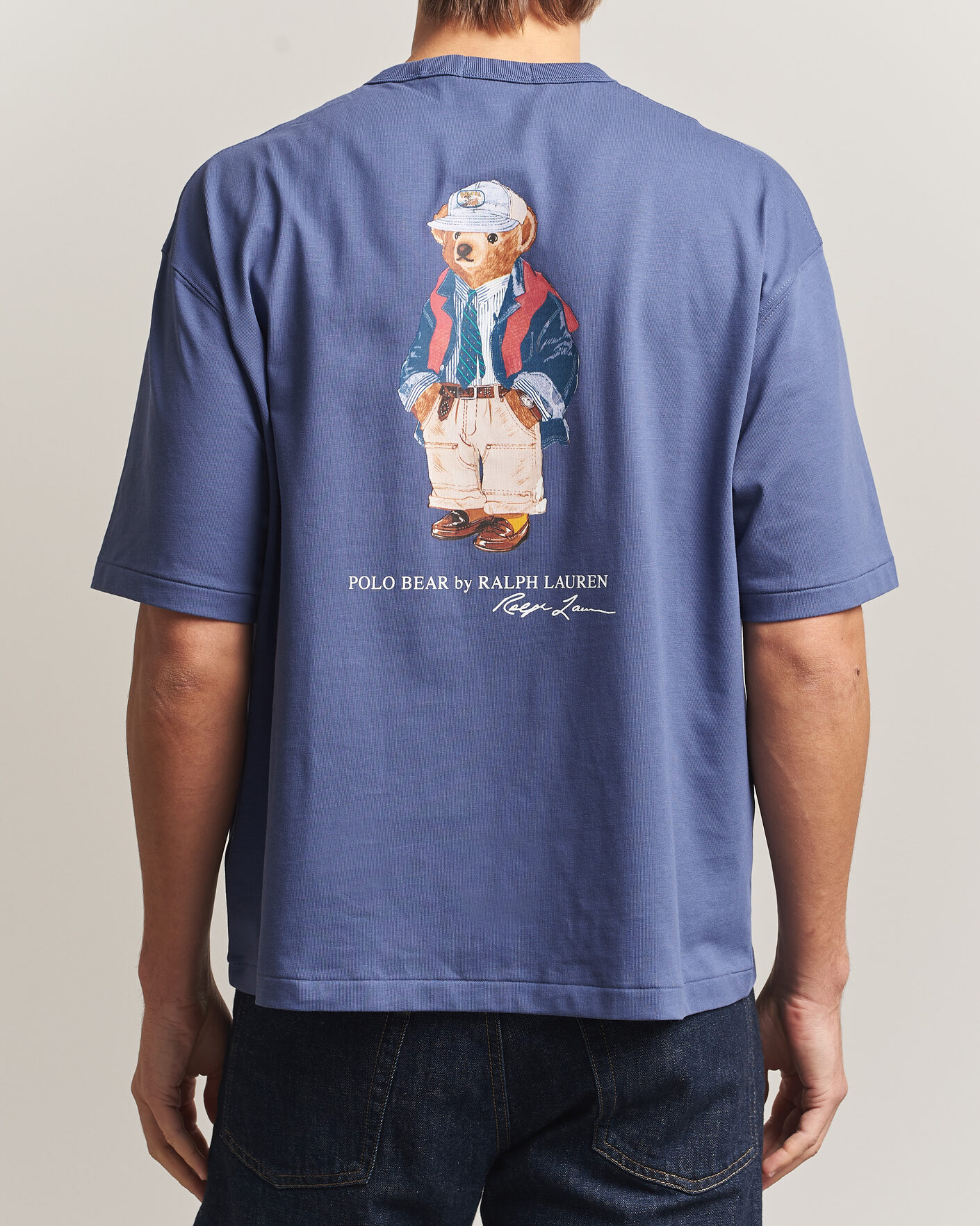 Heren | T-shirts | Polo Ralph Lauren | Back Print Bear Pocket Tee Classic Blue