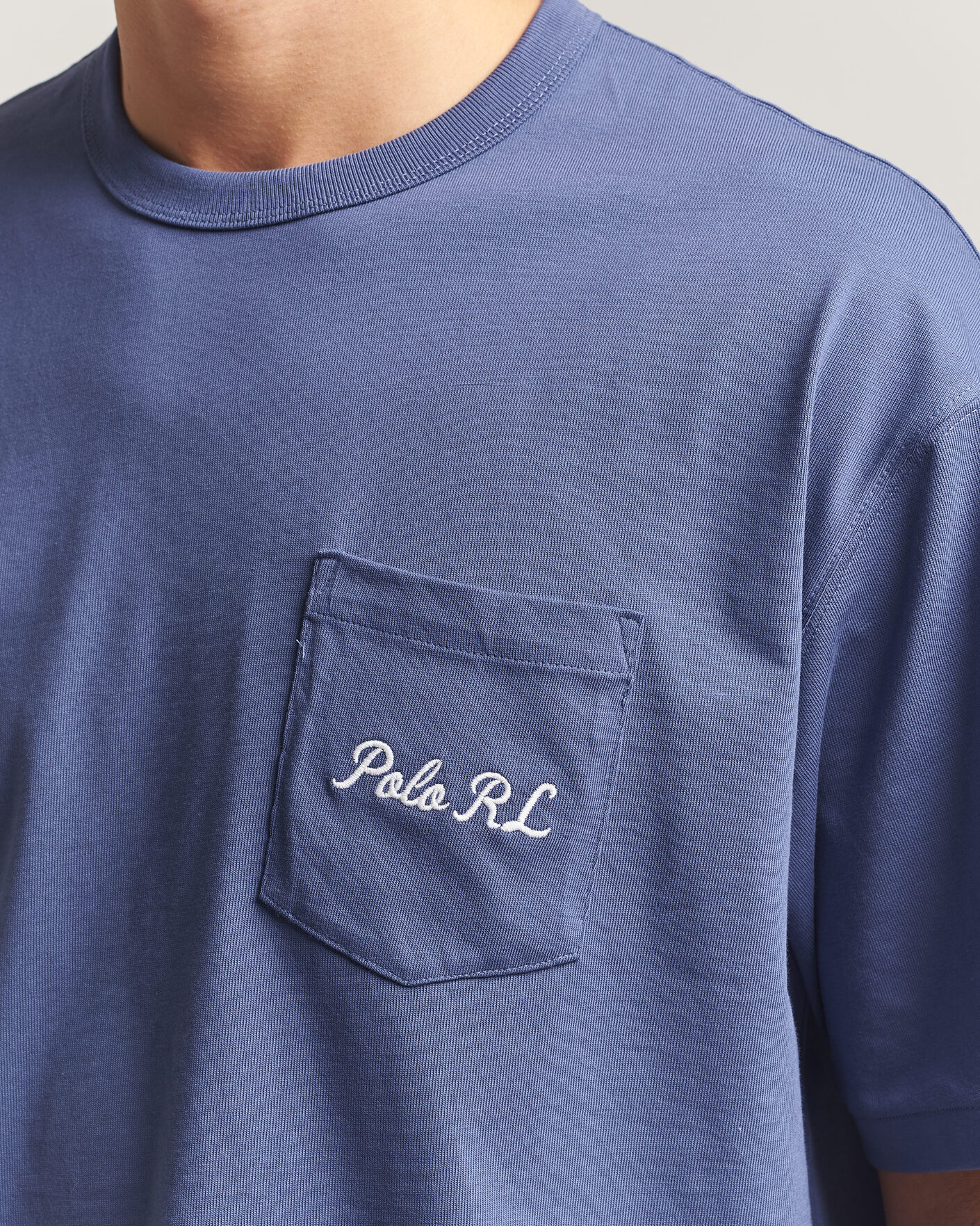 Heren | T-shirts | Polo Ralph Lauren | Back Print Bear Pocket Tee Classic Blue