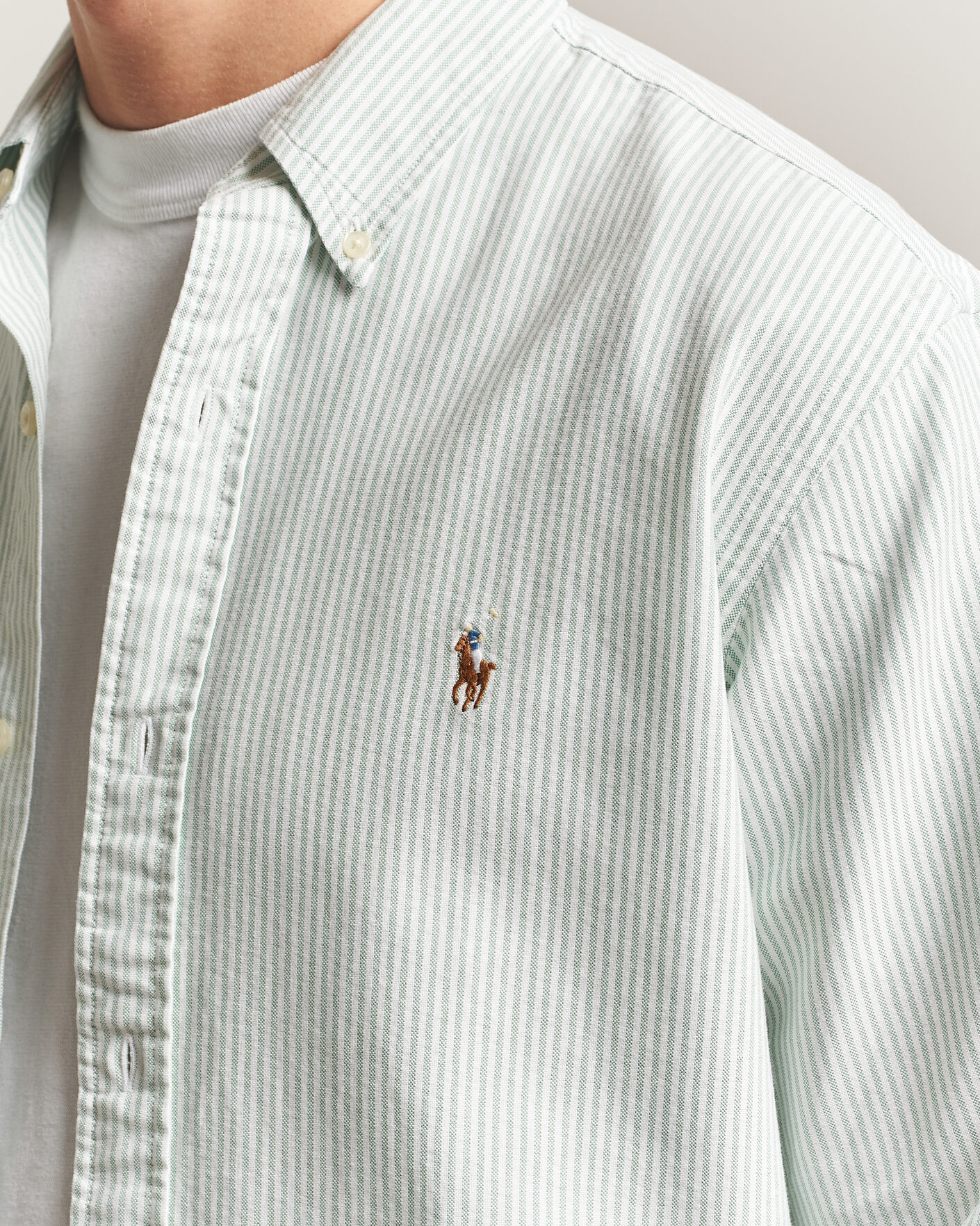 Heren | Overhemden | Polo Ralph Lauren | Custom Slim Fit Oxford Shirt Pistachio/White