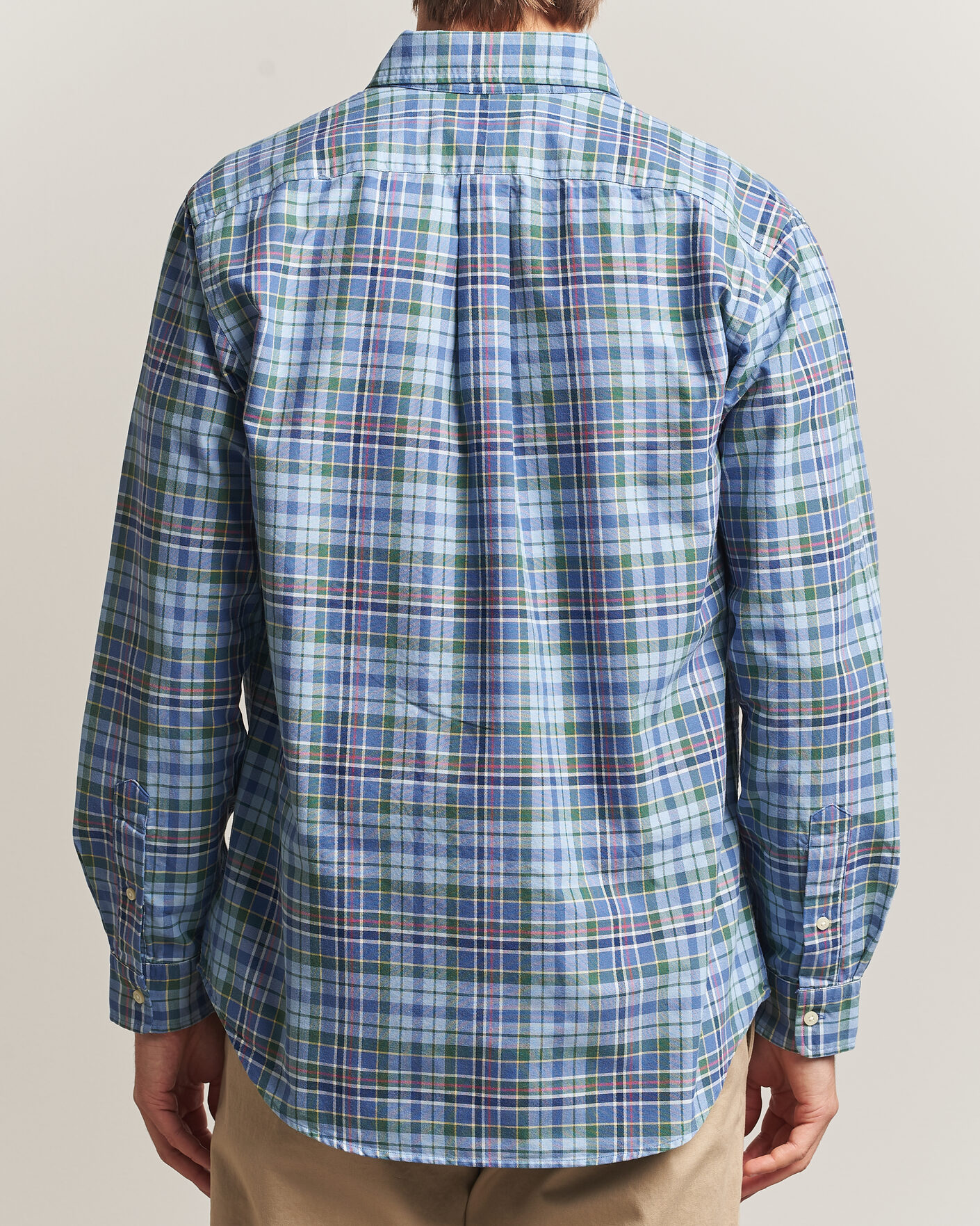Heren | Overhemden | Polo Ralph Lauren | Custom Slim Fit Check Oxford Shirt Blue Dusty/Green
