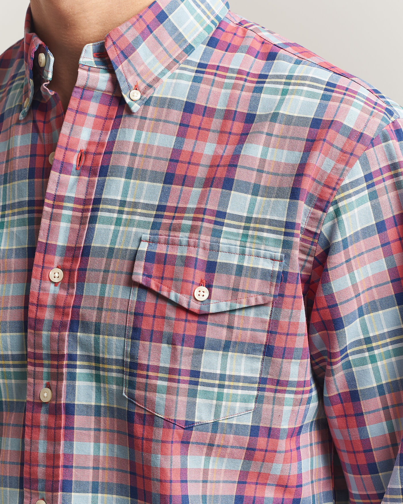 Heren | Overhemden | Polo Ralph Lauren | Classic Fit Checked Oxford Sport Shirt Red Dusty Blue