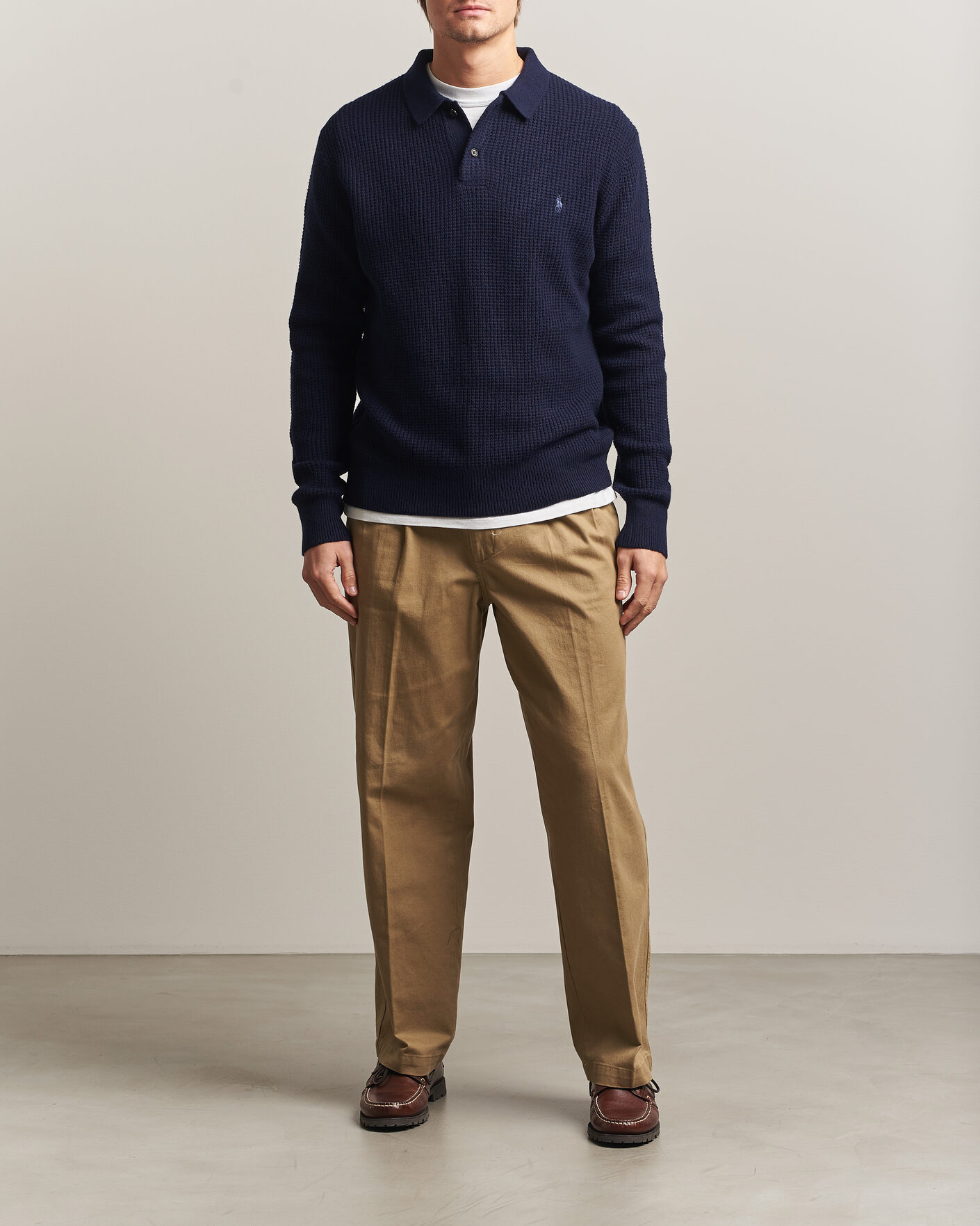 Heren | Truien | Polo Ralph Lauren | Wool/Cotton Knitted Polo Hunter Navy