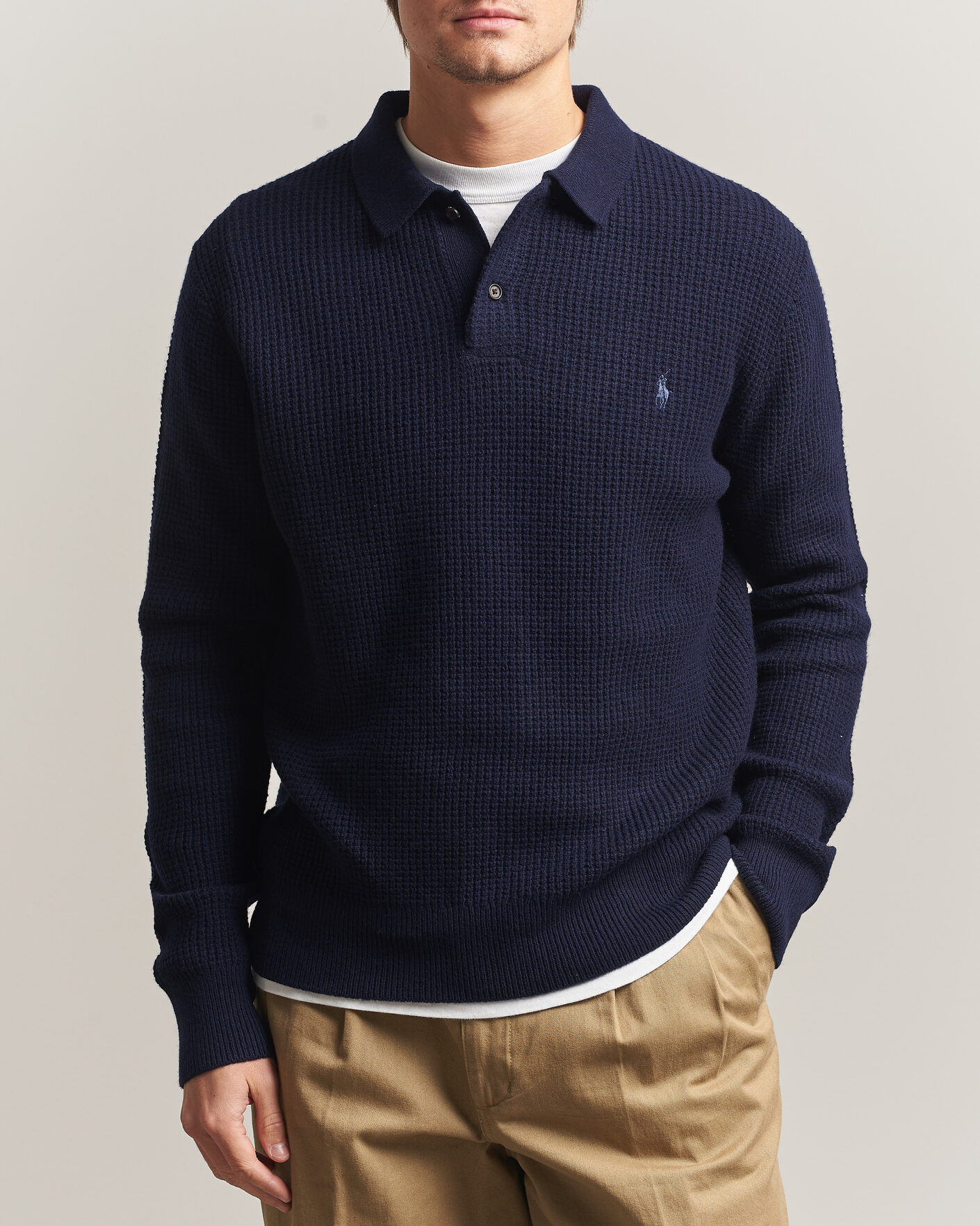 Heren | Truien | Polo Ralph Lauren | Wool/Cotton Knitted Polo Hunter Navy