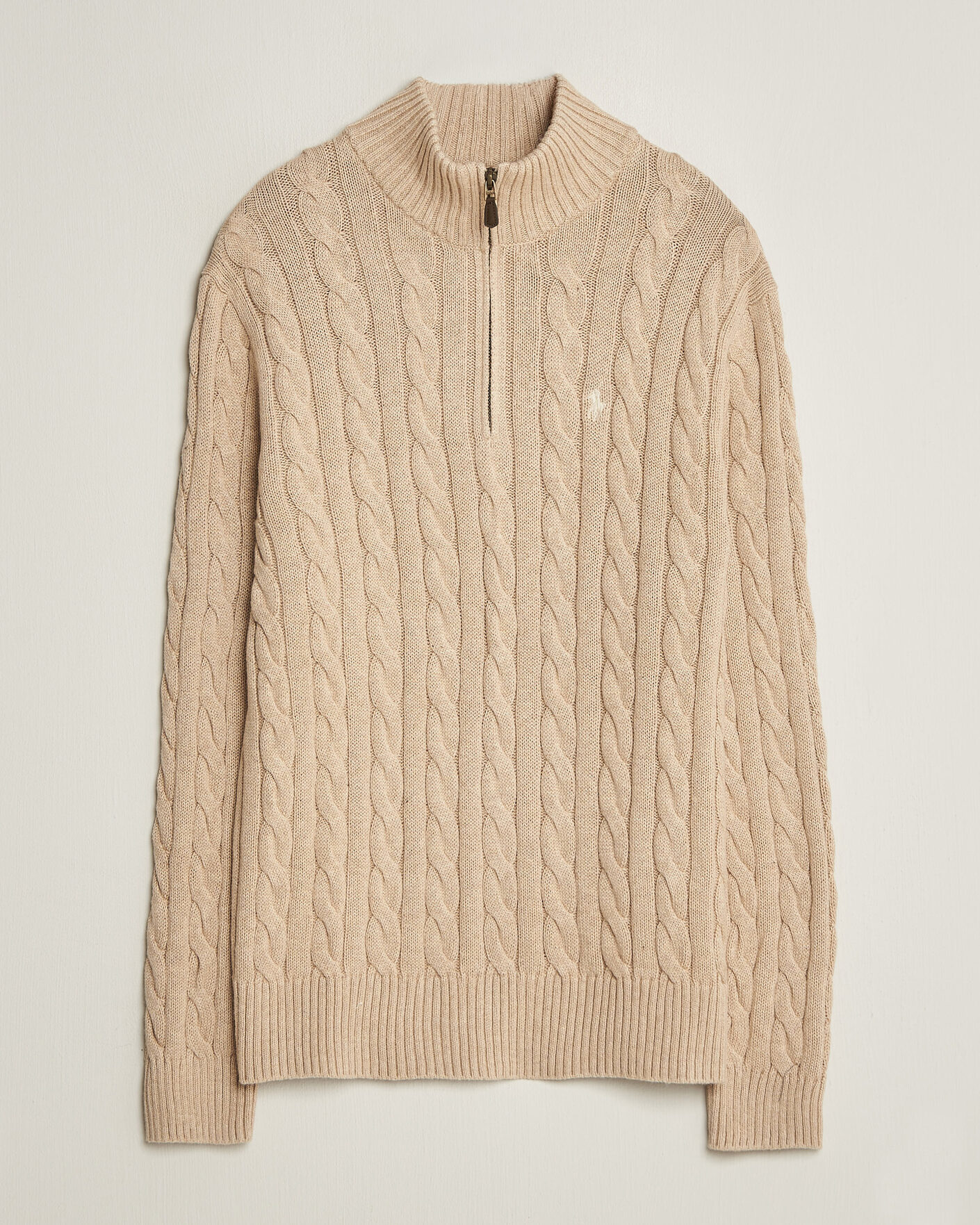 Heren | Truien | Polo Ralph Lauren | Cotton Cable Half Zip Brown Heather