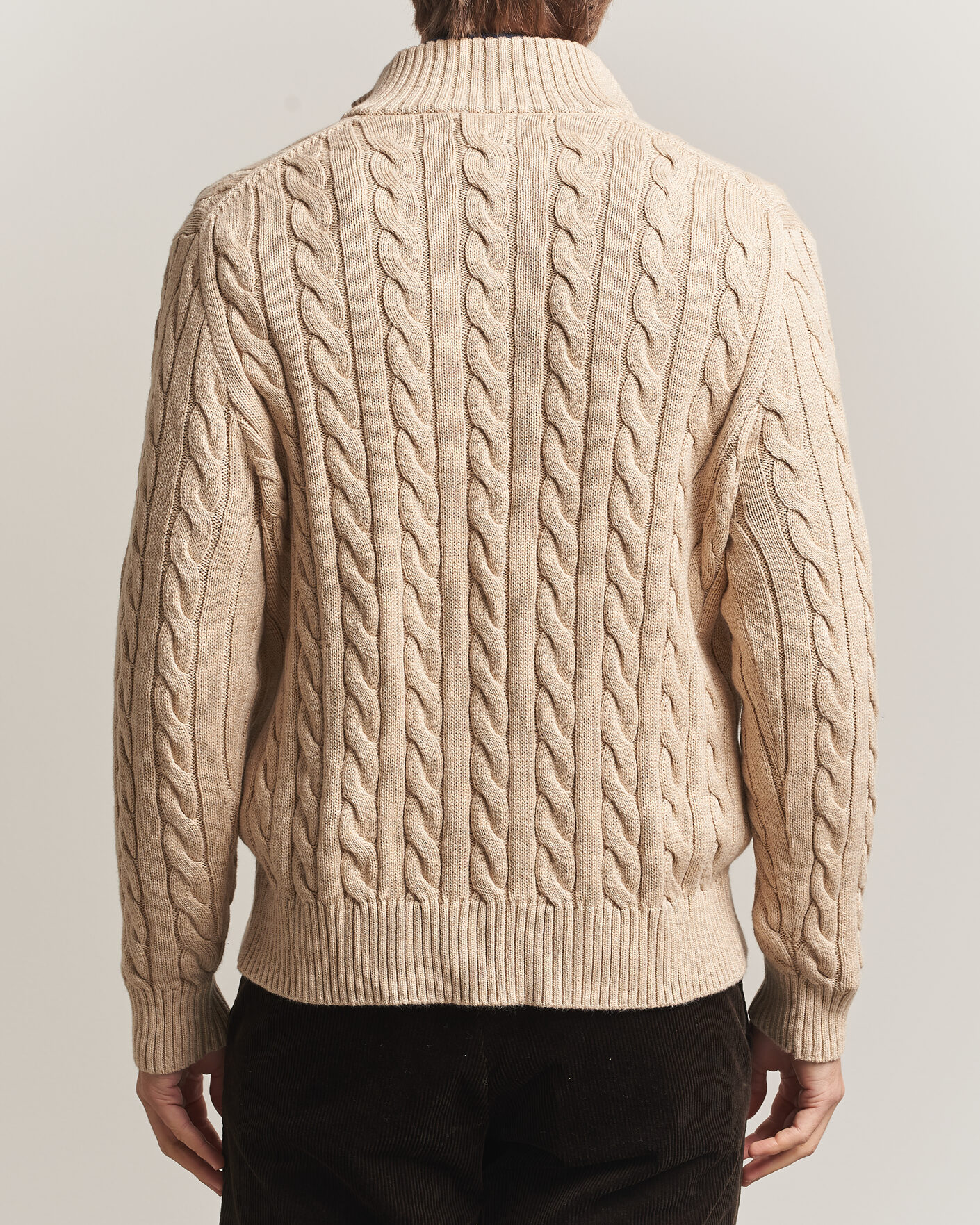 Heren | Truien | Polo Ralph Lauren | Cotton Cable Half Zip Brown Heather
