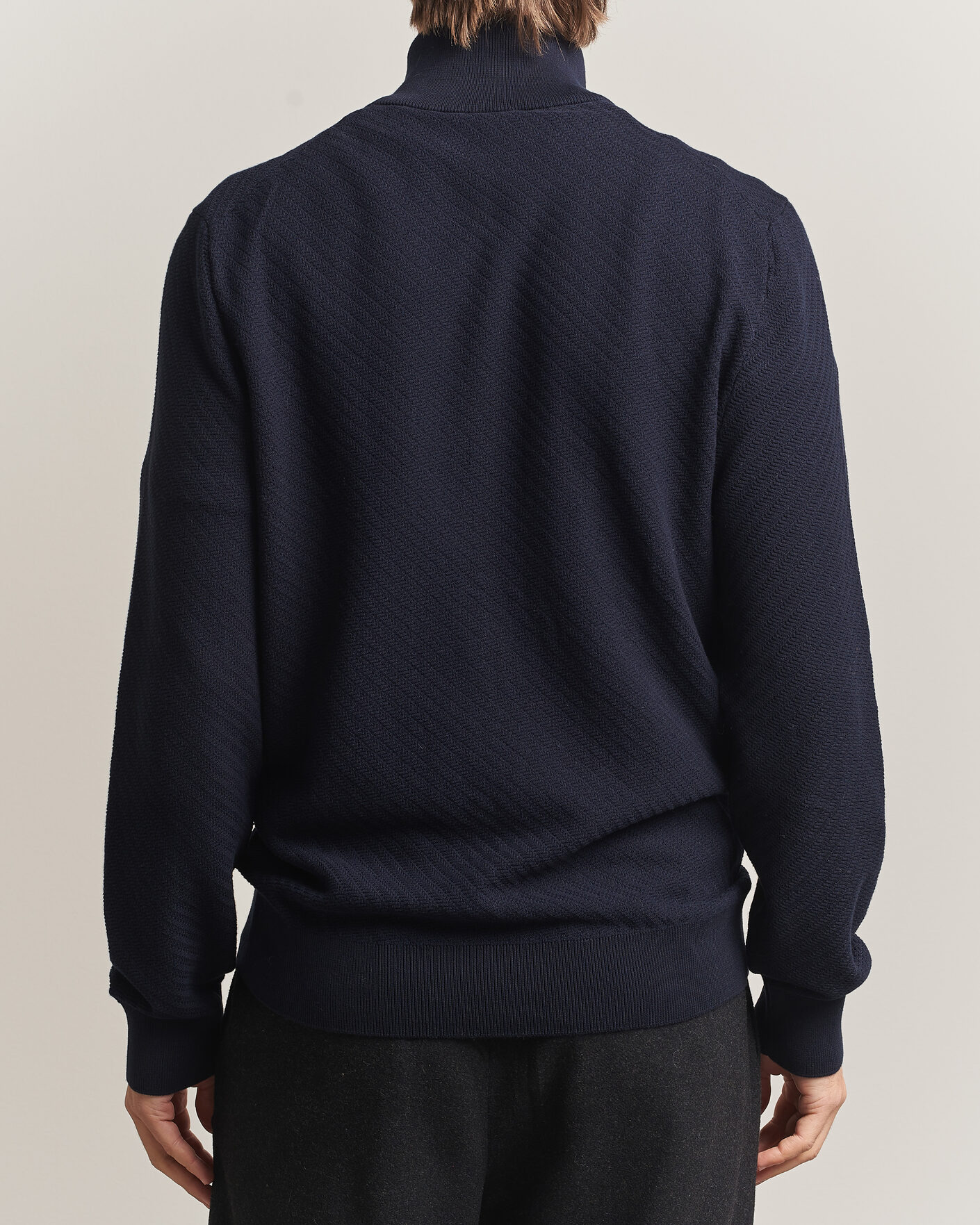 Heren | Truien | BOSS BLACK | Loretti Cotton Knitted Full Zip Dark Blue