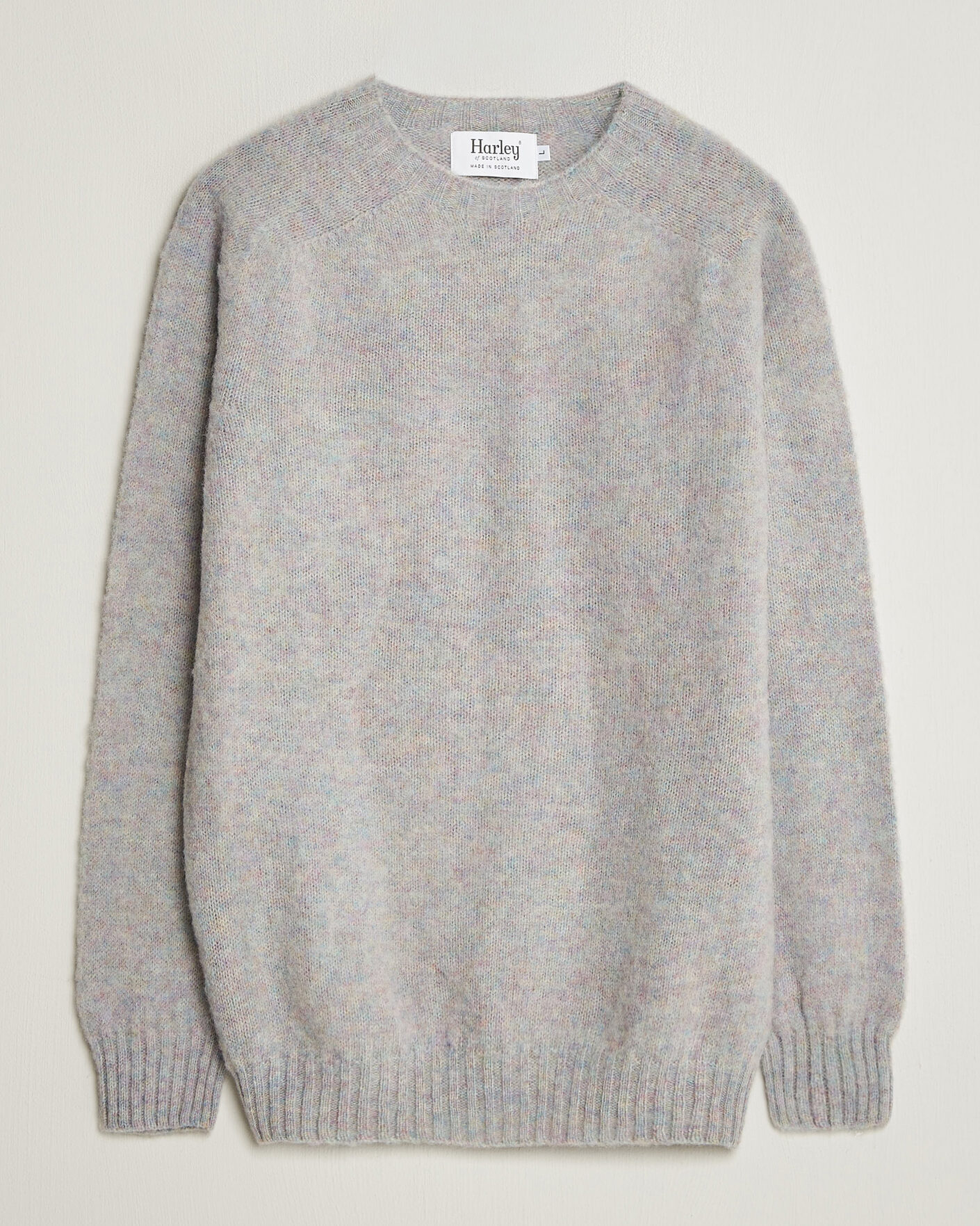 Heren | Truien | Harley Of Scotland | Brushed Supersoft Lambswool Crewneck Aurora