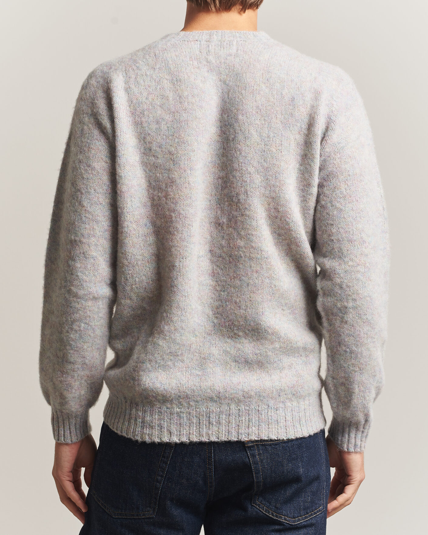 Heren | Truien | Harley Of Scotland | Brushed Supersoft Lambswool Crewneck Aurora