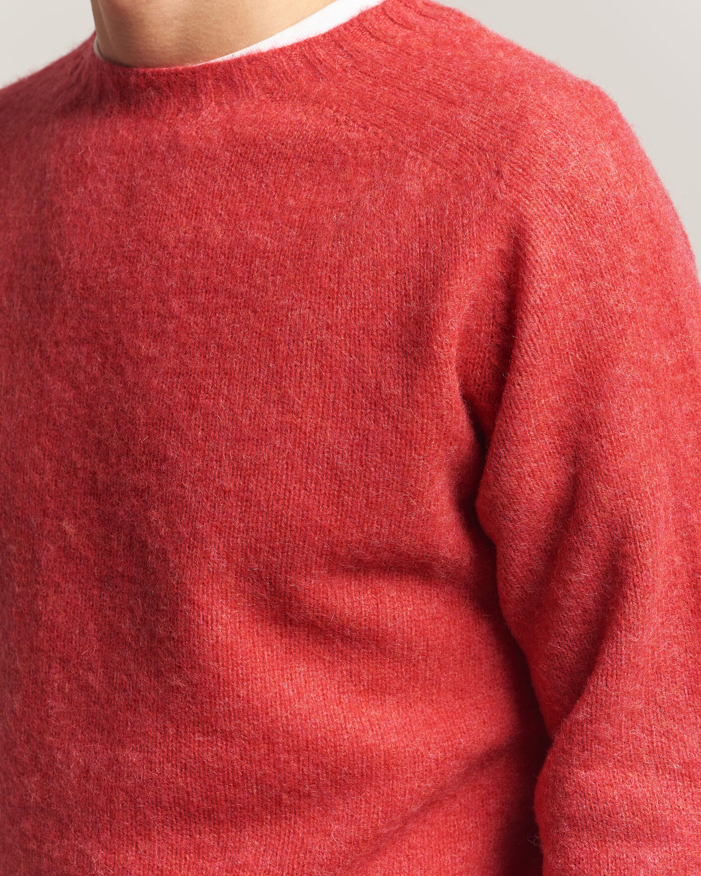 Heren | Truien | Harley Of Scotland | Brushed Supersoft Lambswool Crewneck Damask