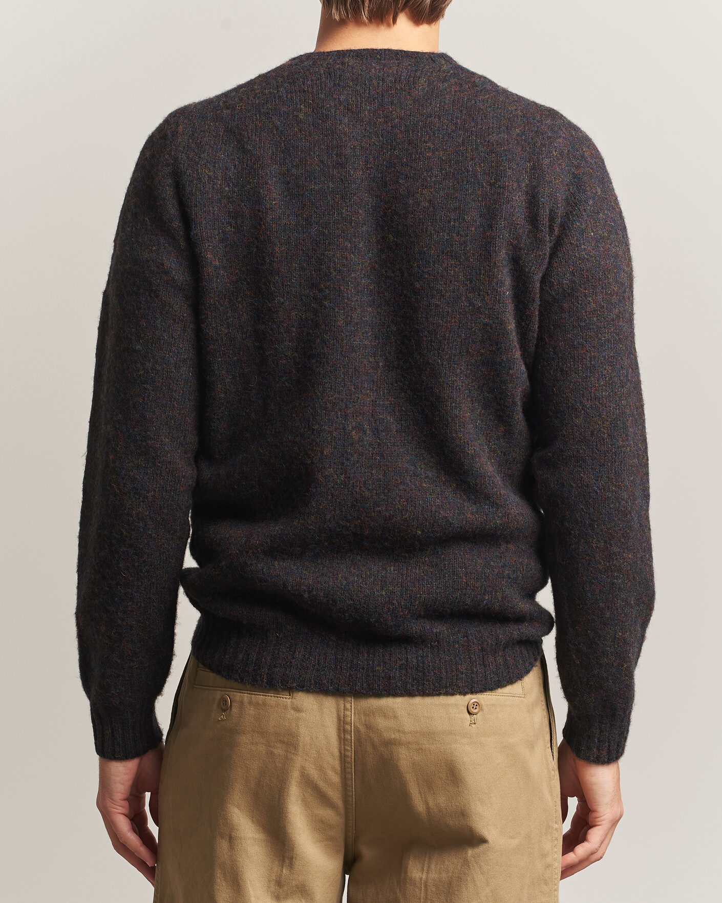 Heren | Truien | Harley Of Scotland | Brushed Supersoft Lambswool Crewneck Volcano