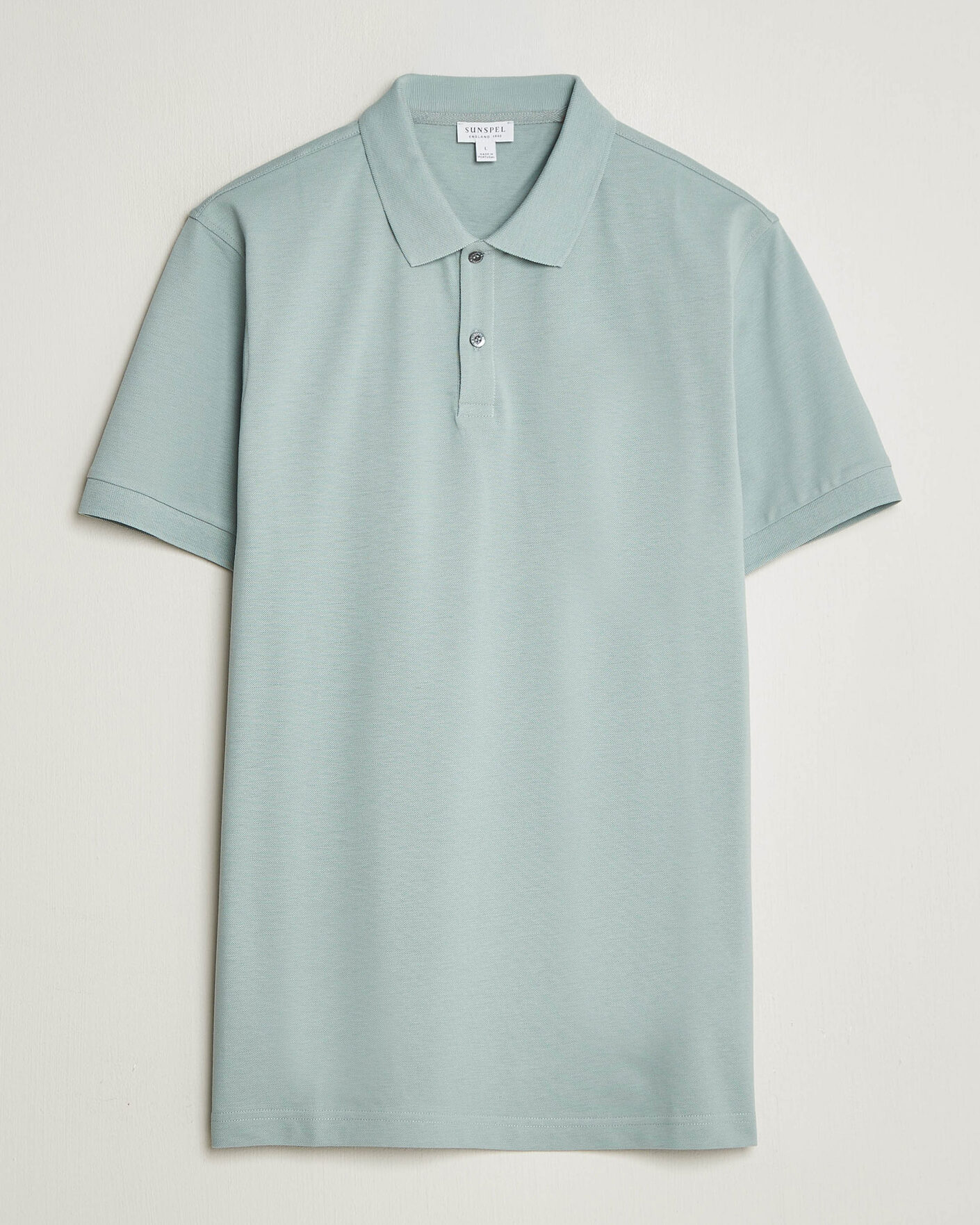 Heren | Polo's | Sunspel | Short Sleeve Pique Polo Light Green