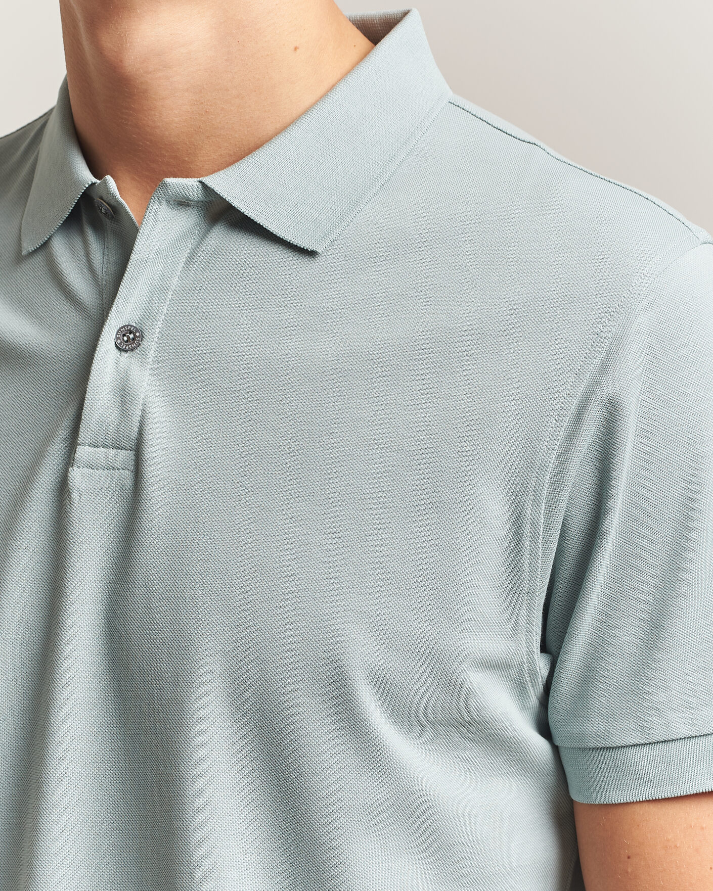 Heren | Polo's | Sunspel | Short Sleeve Pique Polo Light Green