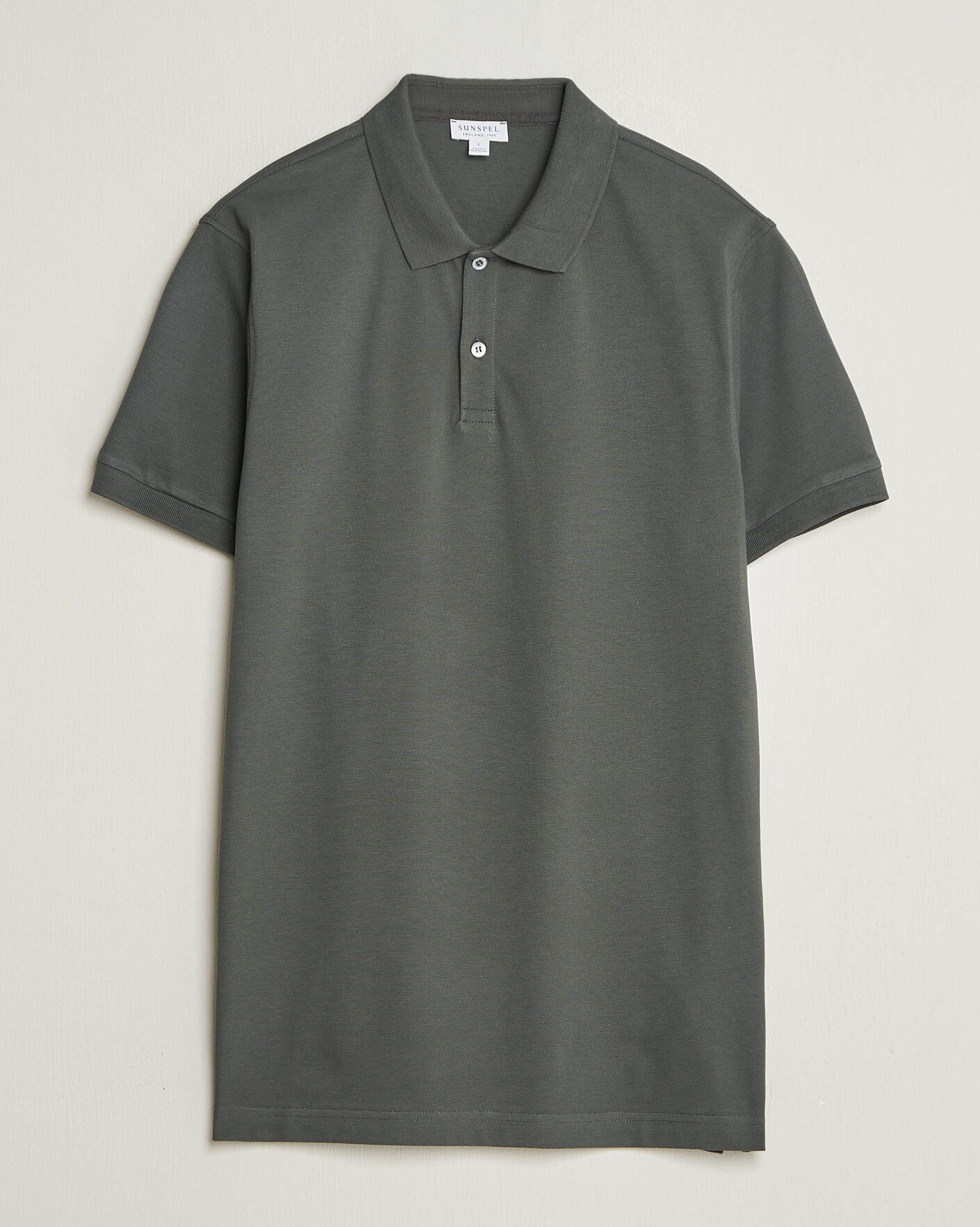 Heren | Polo's | Sunspel | Short Sleeve Pique Polo Slate Green