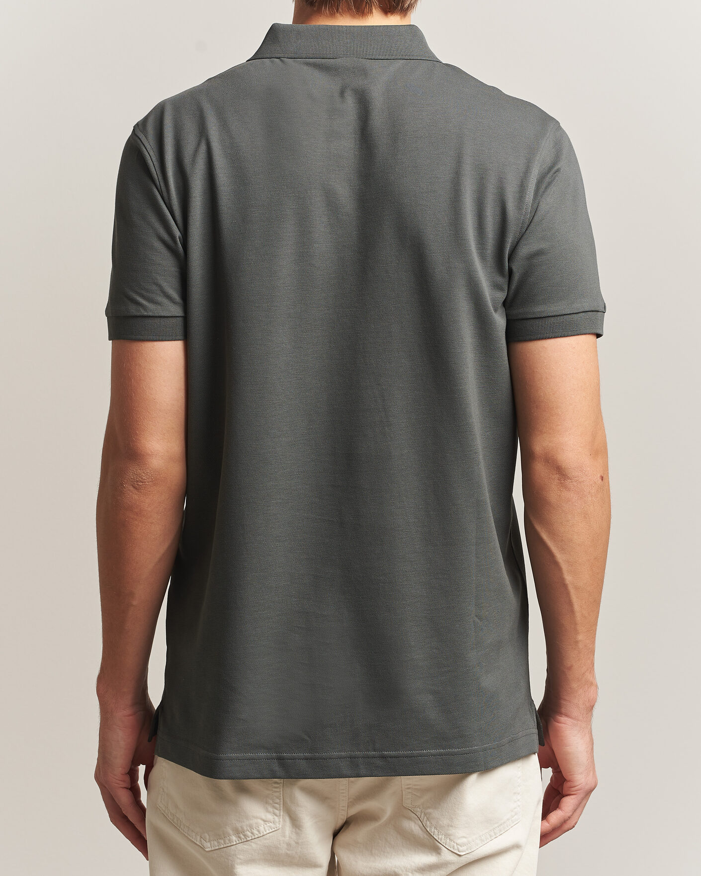 Heren | Polo's | Sunspel | Short Sleeve Pique Polo Slate Green