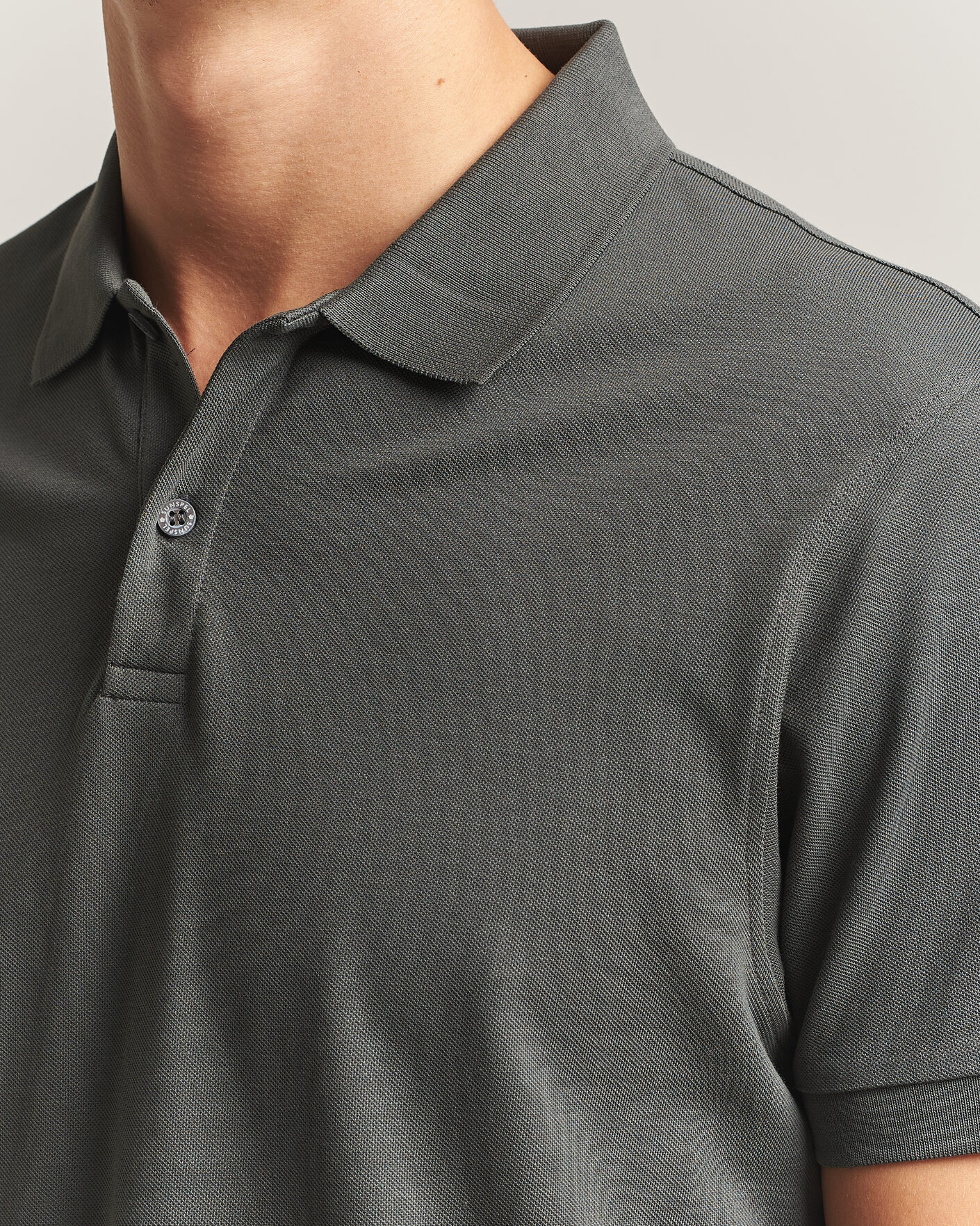 Heren | Polo's | Sunspel | Short Sleeve Pique Polo Slate Green