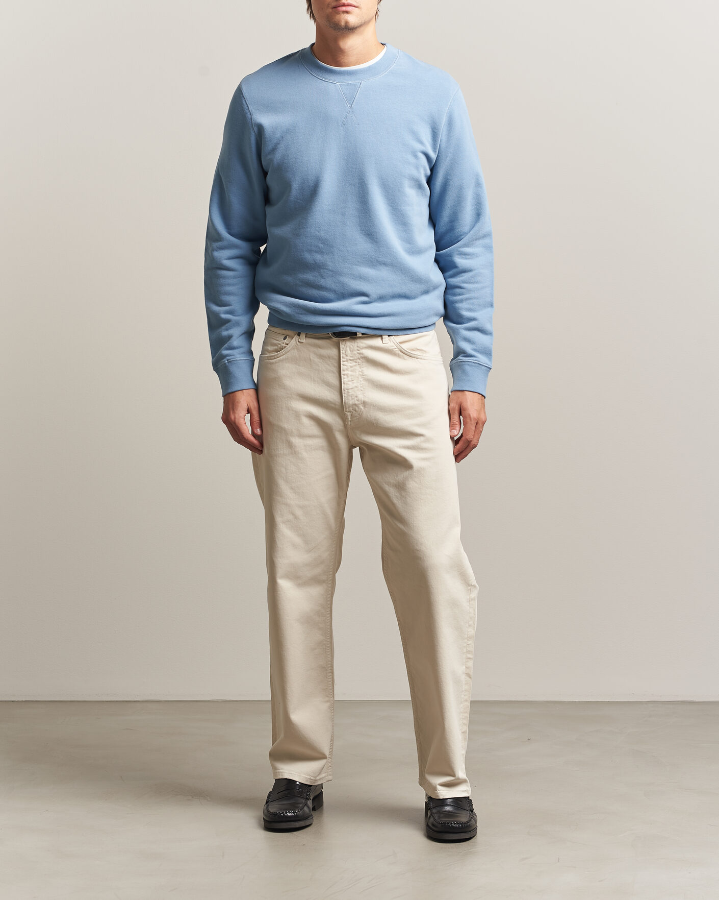 Heren | Truien | Sunspel | Loopback Sweatshirt Studio Blue