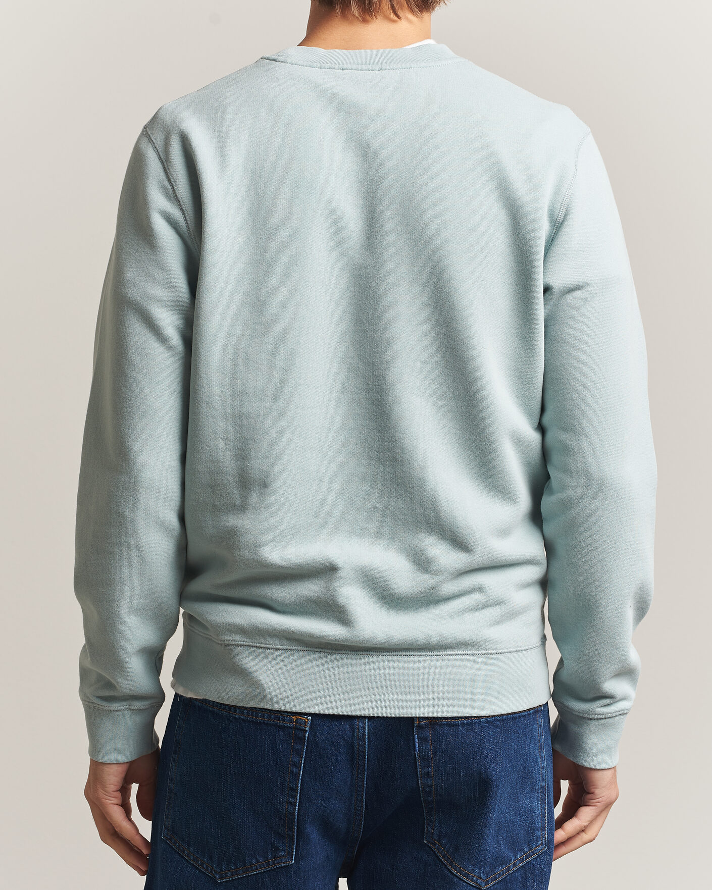 Heren | Truien | Sunspel | Loopback Sweatshirt Light Green