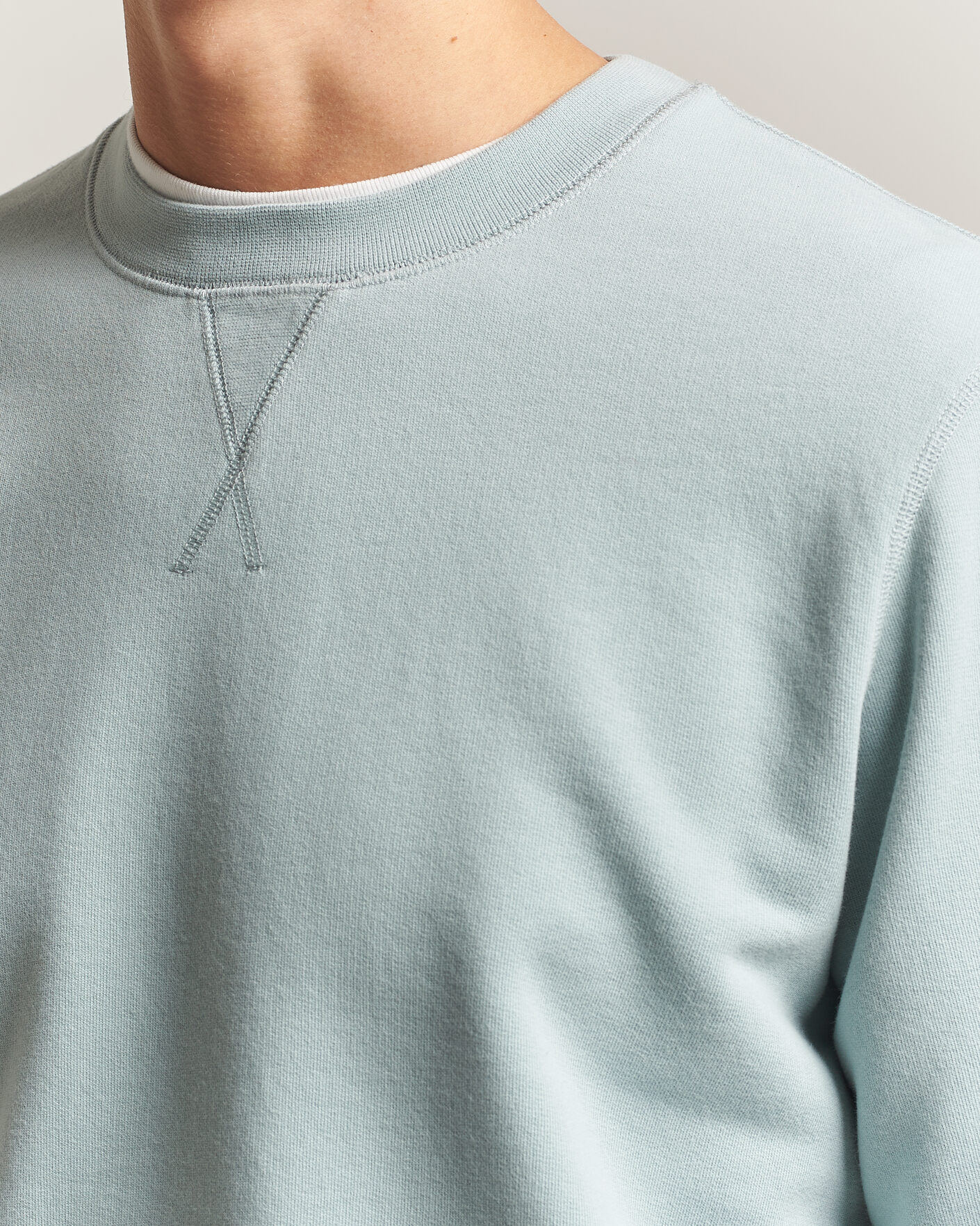 Heren | Truien | Sunspel | Loopback Sweatshirt Light Green