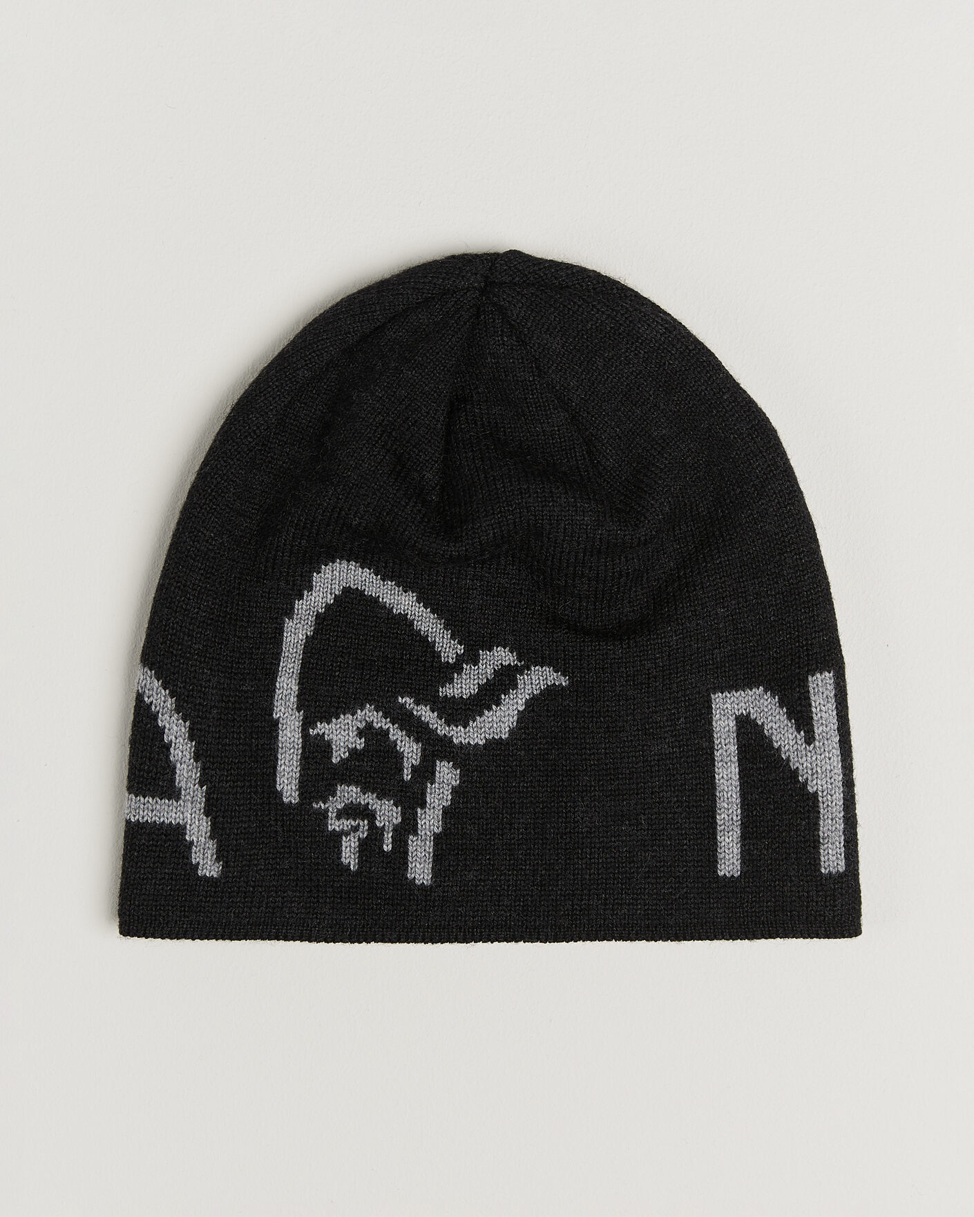 Heren | Mutsen | Norrøna | Mid Merino Wool Logo Beanie Caviar Melange