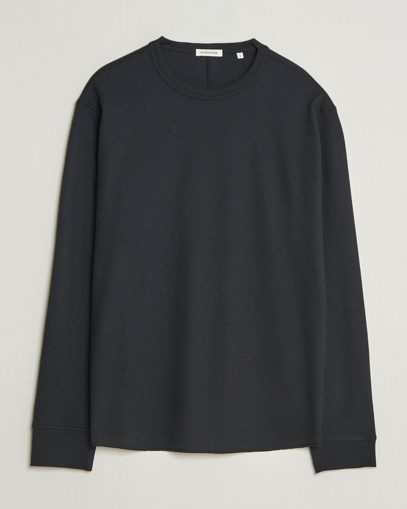 Heren | T-shirts | Sunflower | Wool Waffle Long Sleeve T-Shirt Black