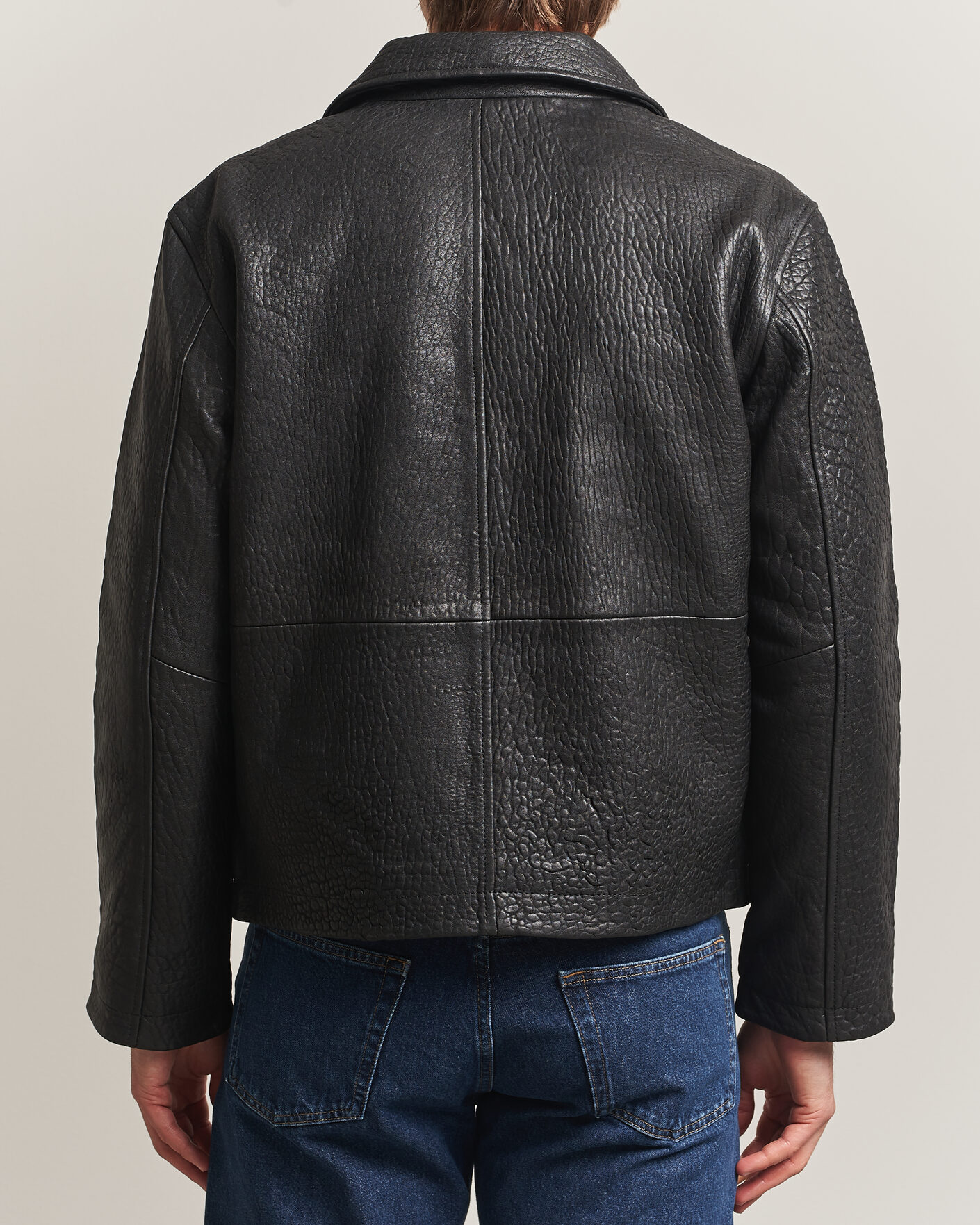 Heren | Jassen | Sunflower | Short Leather Jacket Black