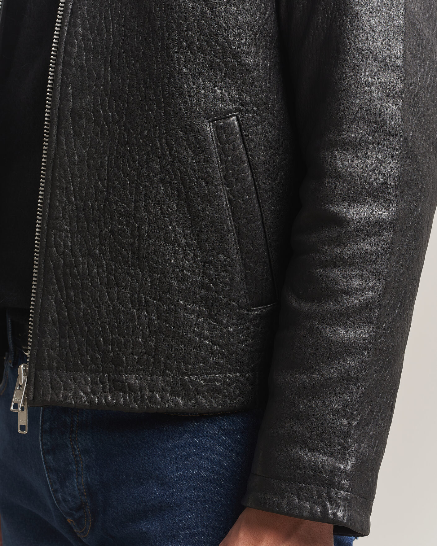 Heren | Jassen | Sunflower | Short Leather Jacket Black