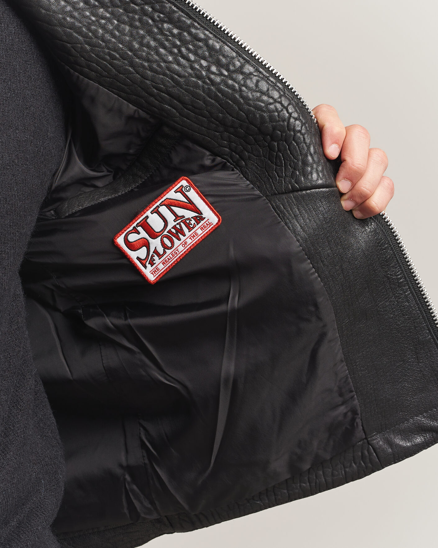 Heren | Jassen | Sunflower | Short Leather Jacket Black