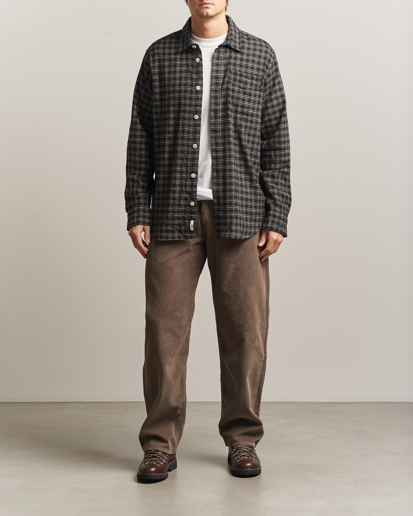 Heren | Overhemden | Forét | Form Regular Fit Italian Check Shirt Black