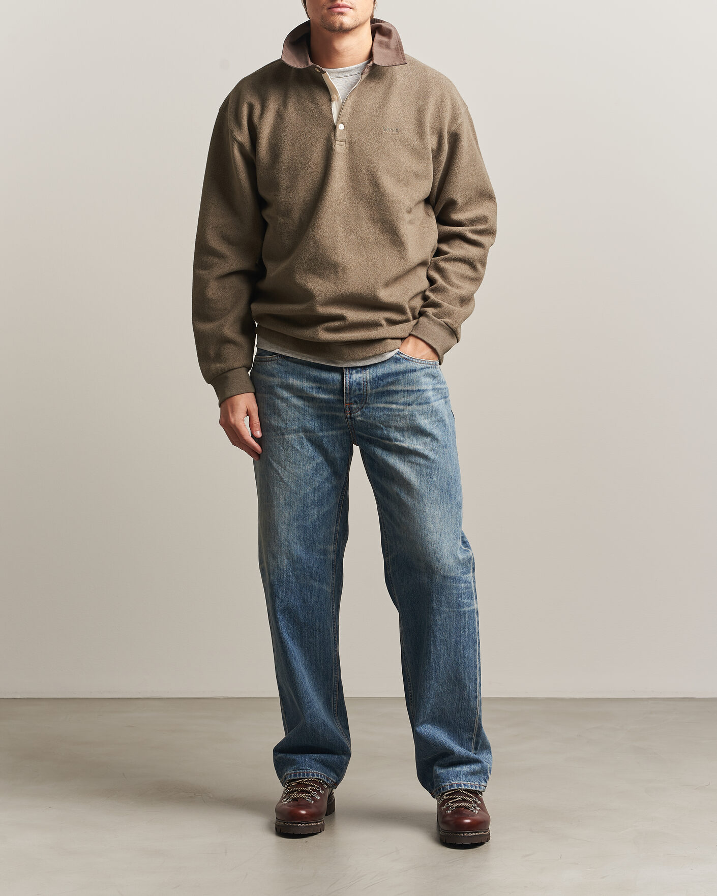 Heren | Truien | Forét | Herb Brushed Rugby Washed Brown